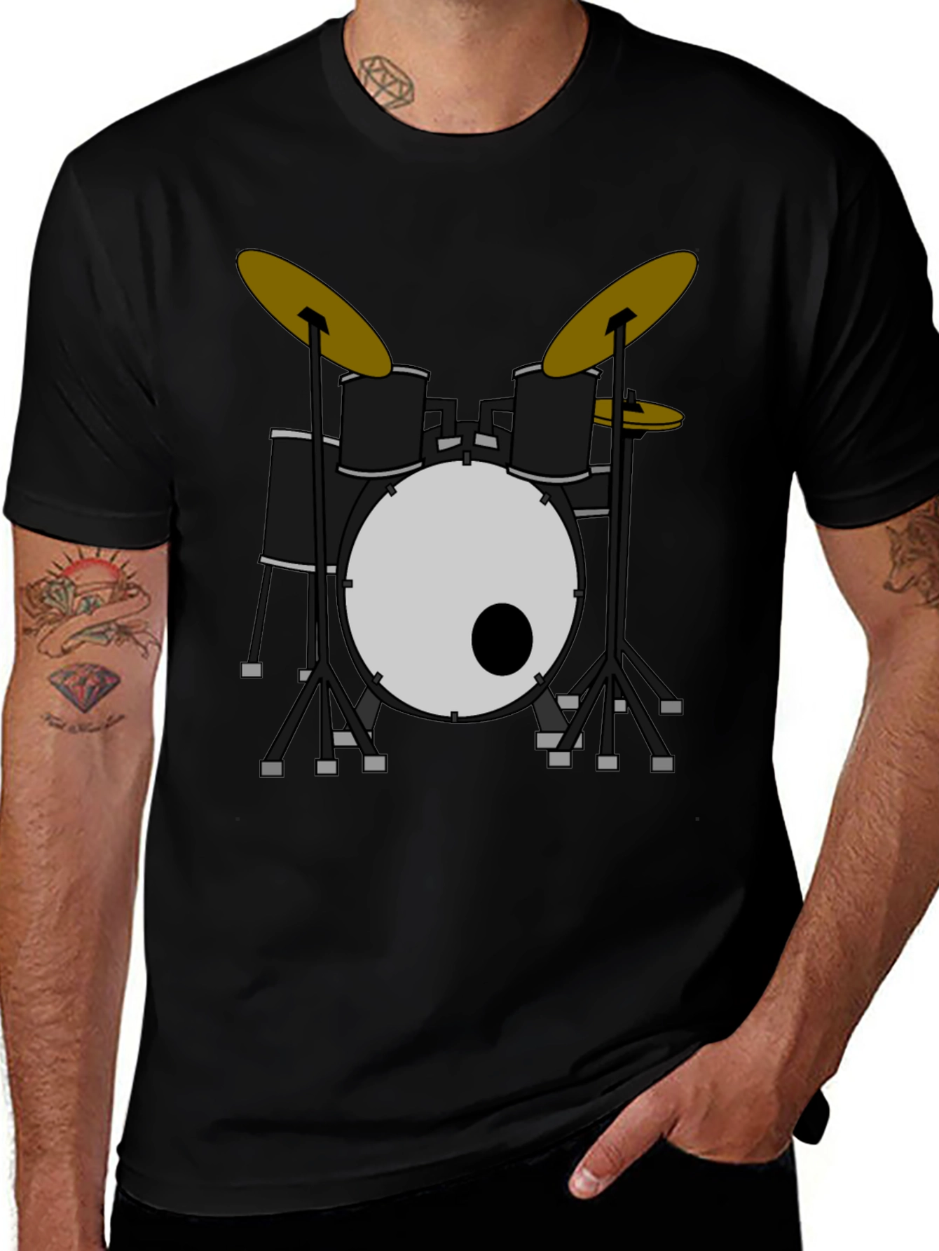 Drum Set Graphic Tee - Rock & Roll Style