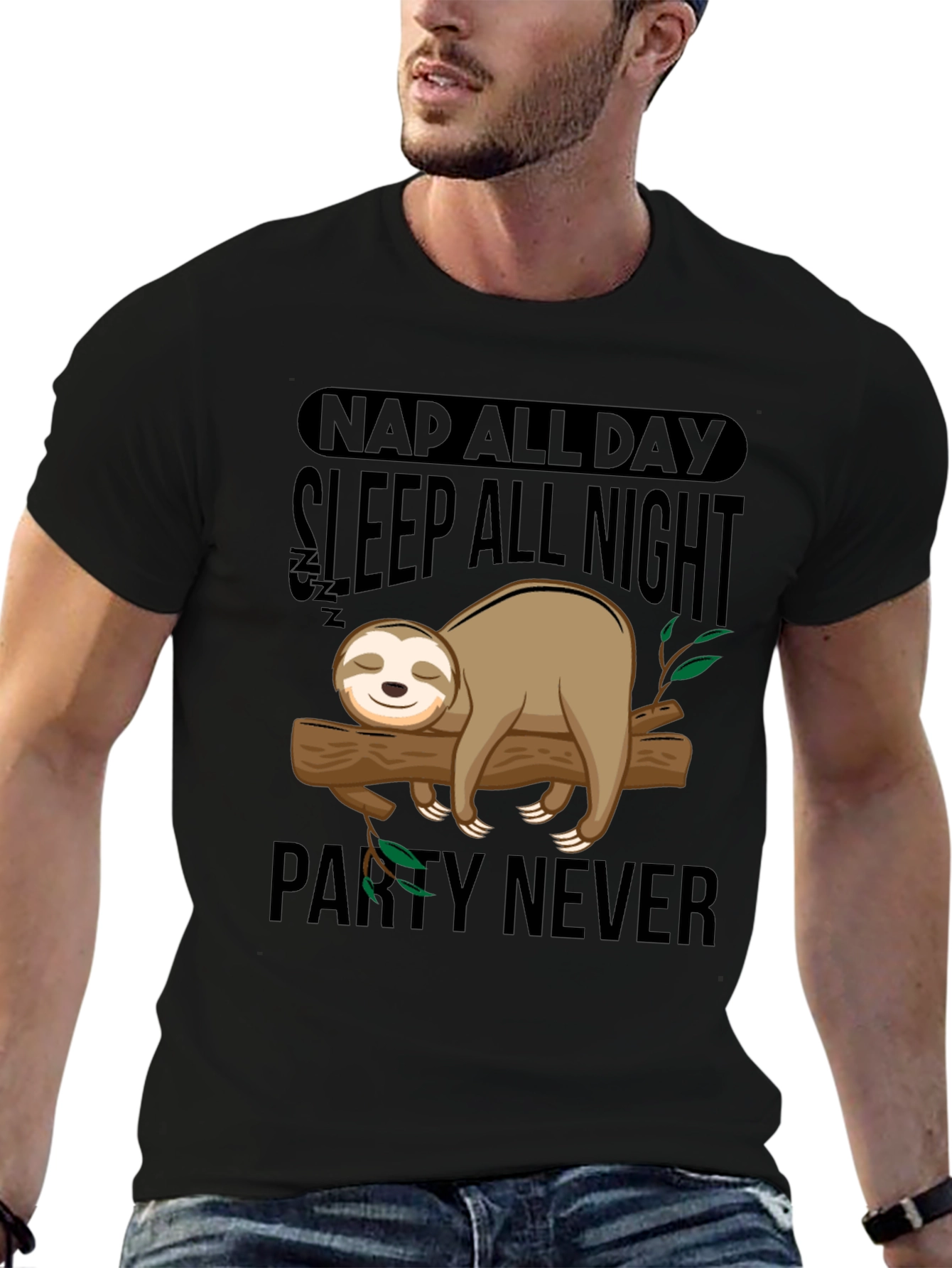 Nap All Day Sloth Graphic T-Shirt