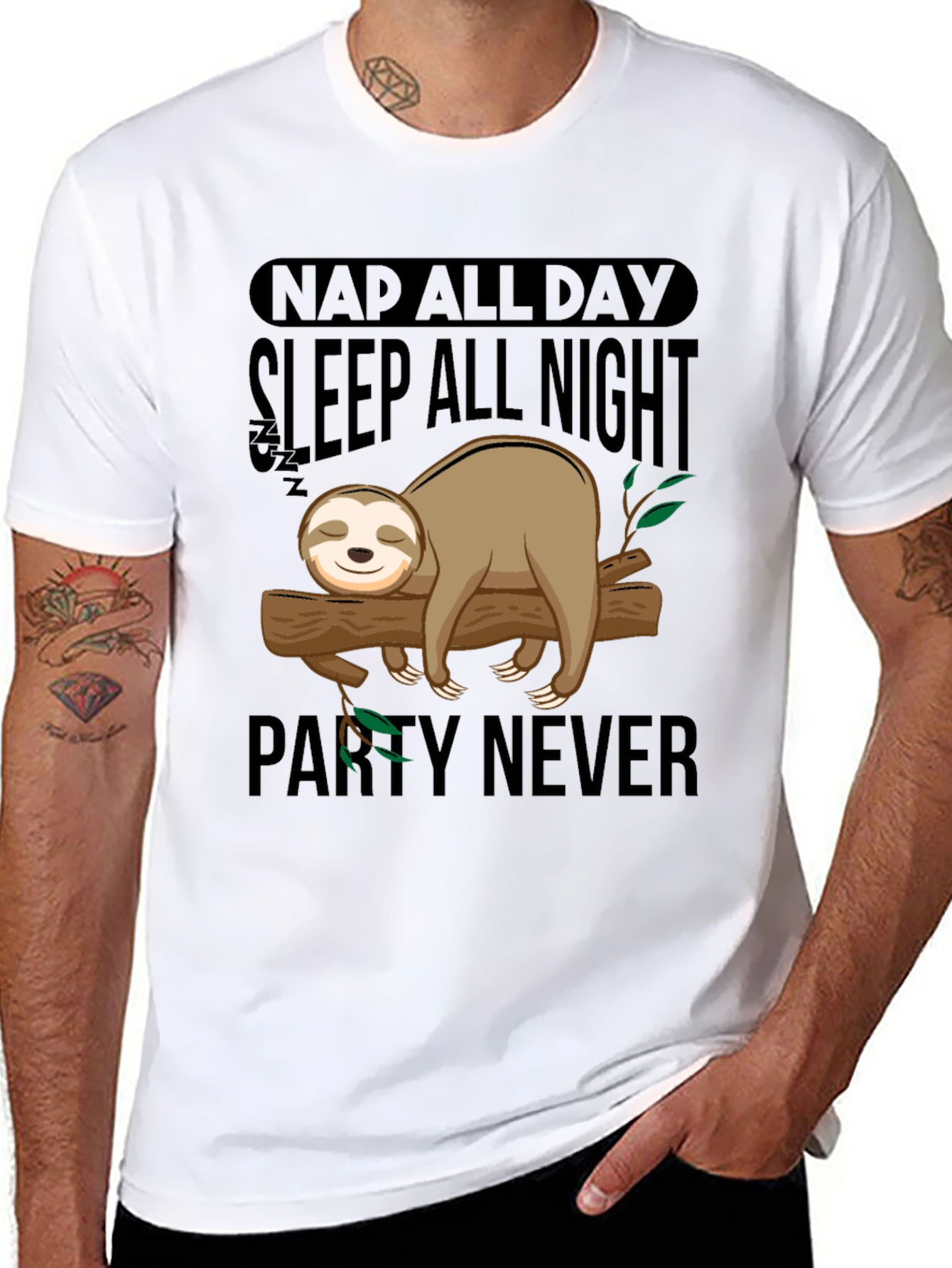 Nap All Day Sloth Graphic T-Shirt