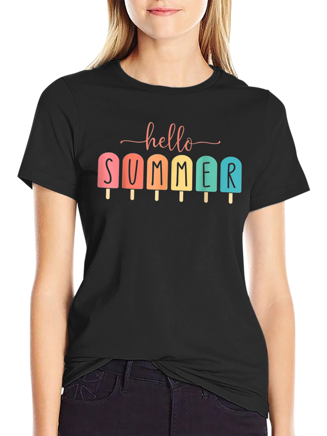 Hello Summer Popsicle Graphic T-Shirt