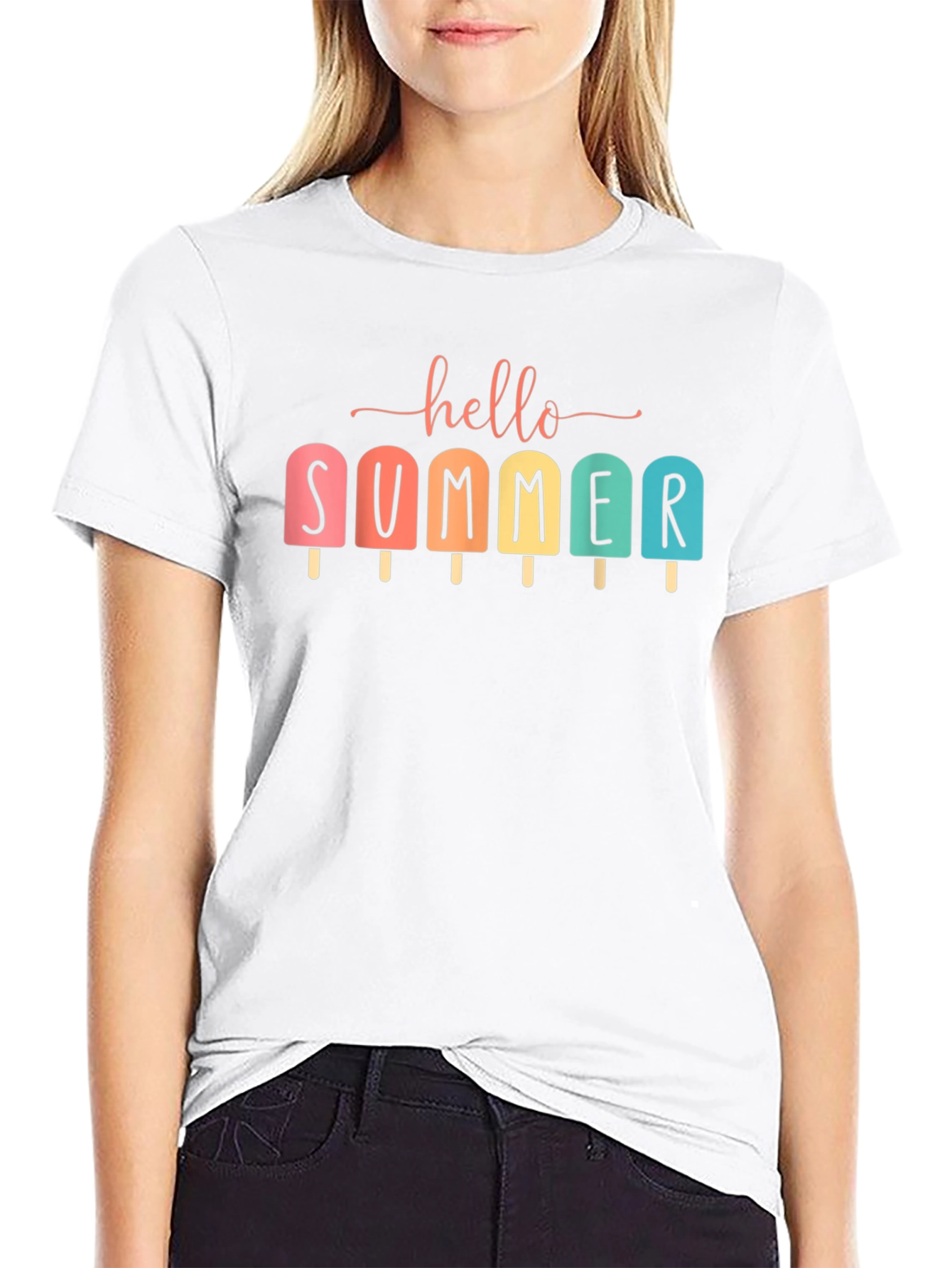 Hello Summer Popsicle Graphic T-Shirt