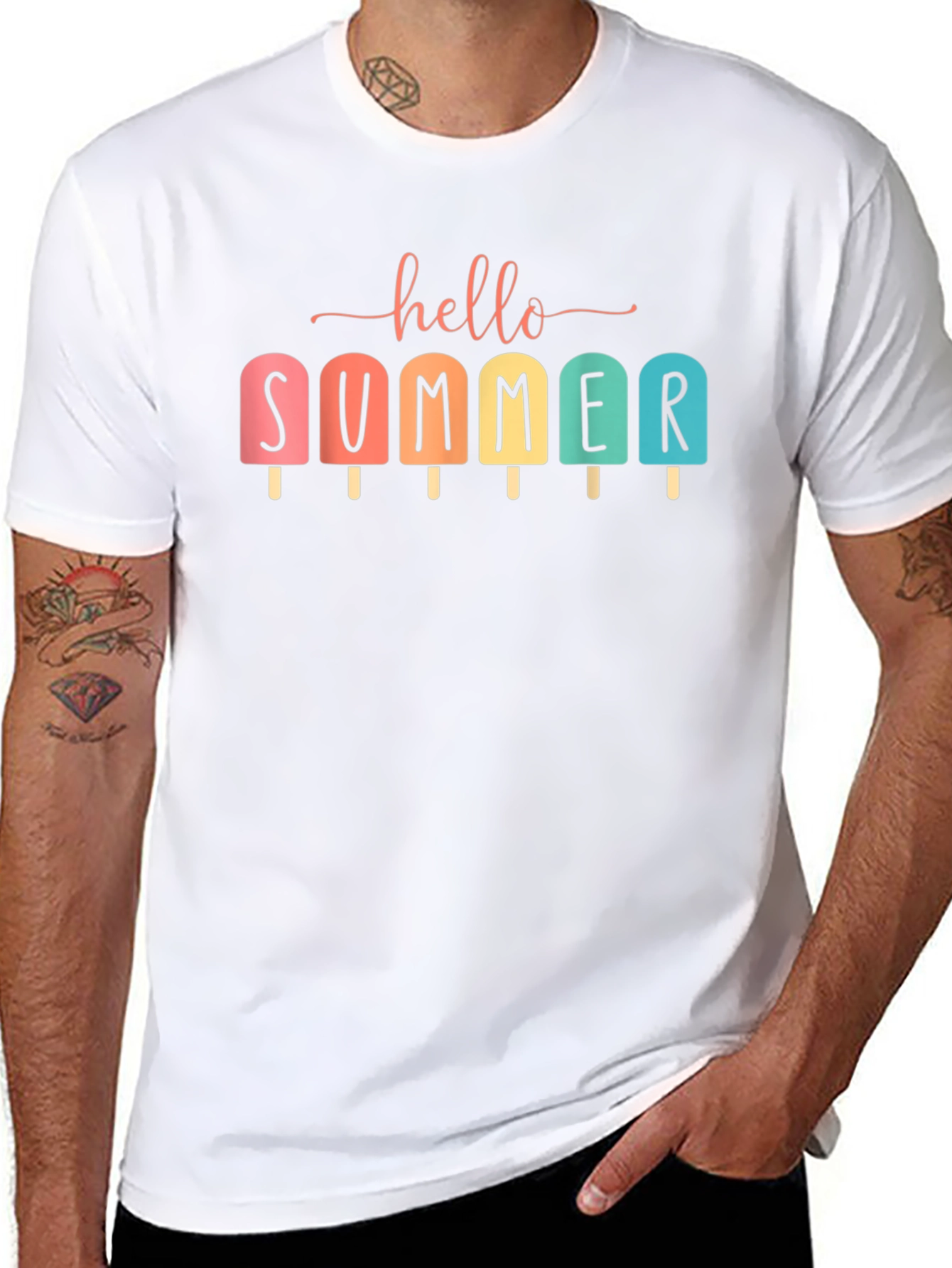 Hello Summer Popsicle Graphic T-Shirt