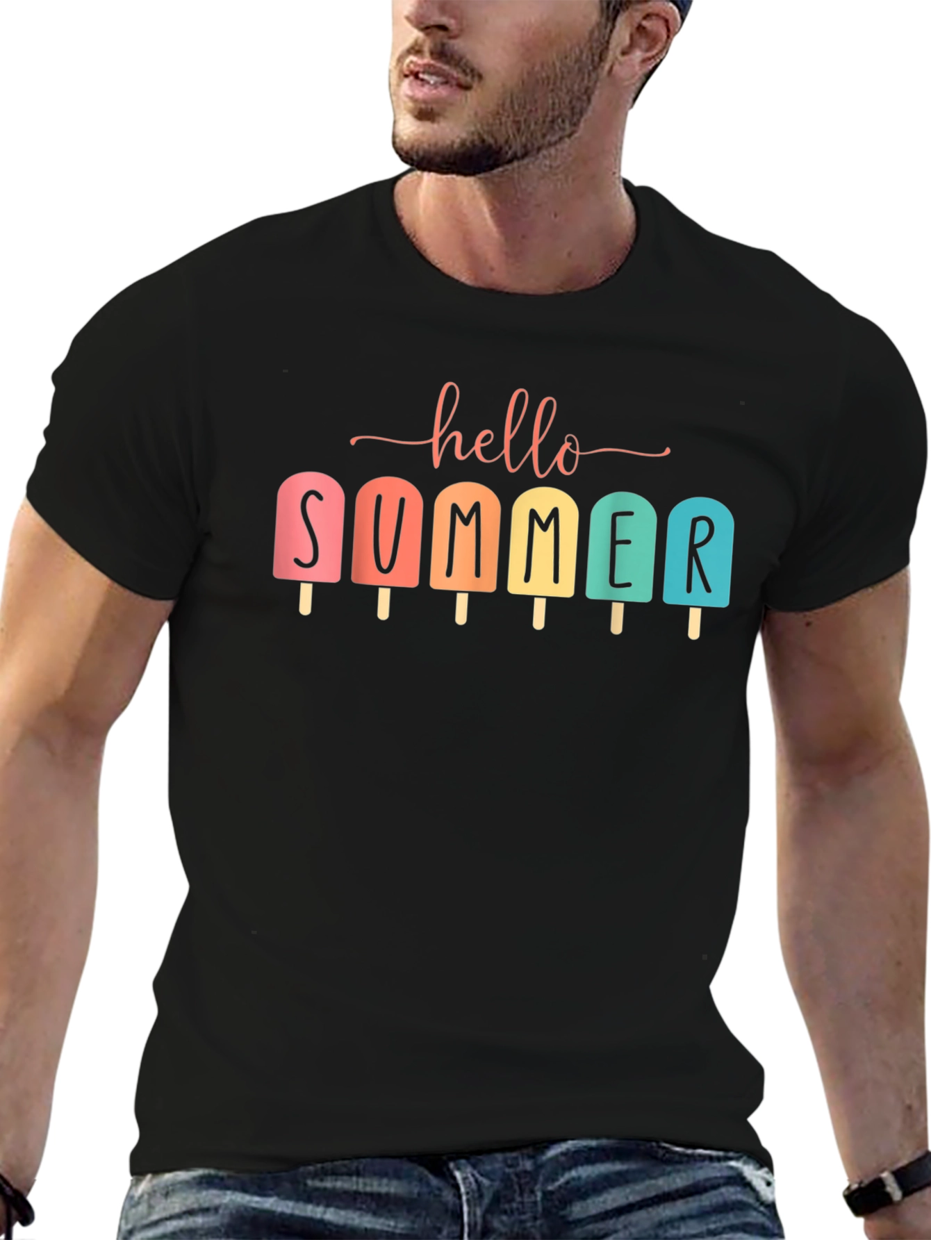 Hello Summer Popsicle Graphic T-Shirt