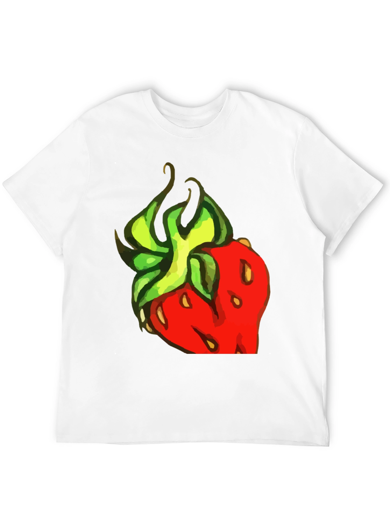 Strawberry Graphic Print Black Tee