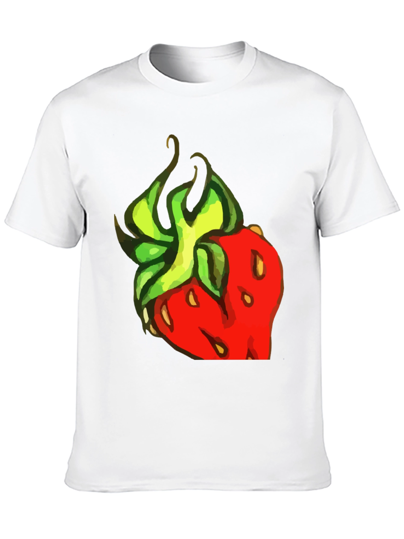 Strawberry Graphic Print Black Tee