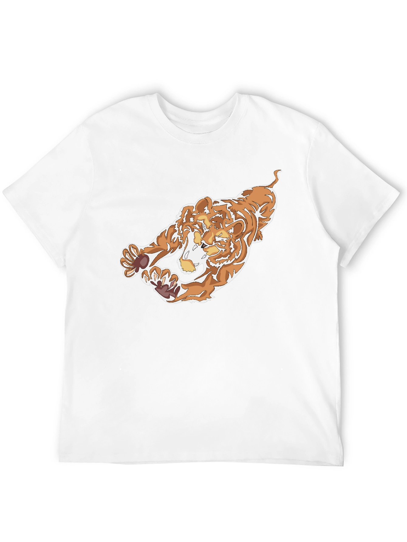 Black T-Shirt with Bold Tiger Graphic