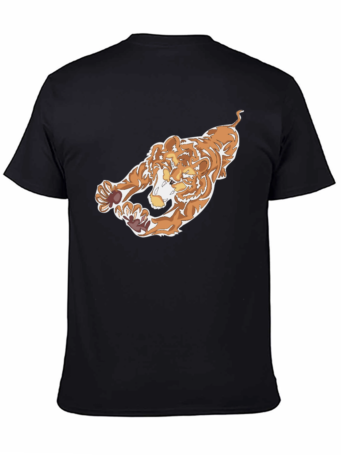 Black T-Shirt with Bold Tiger Graphic