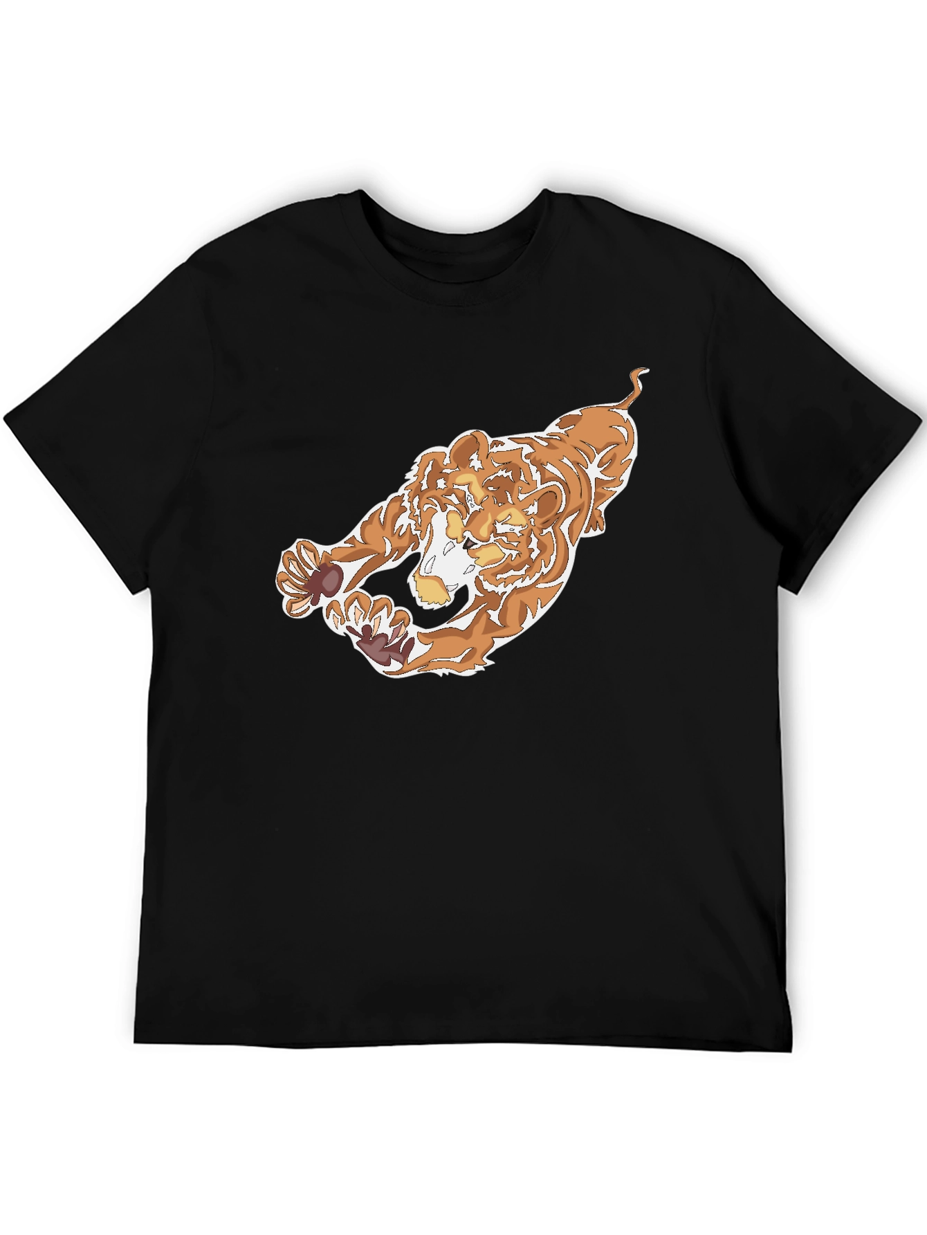 Black T-Shirt with Bold Tiger Graphic