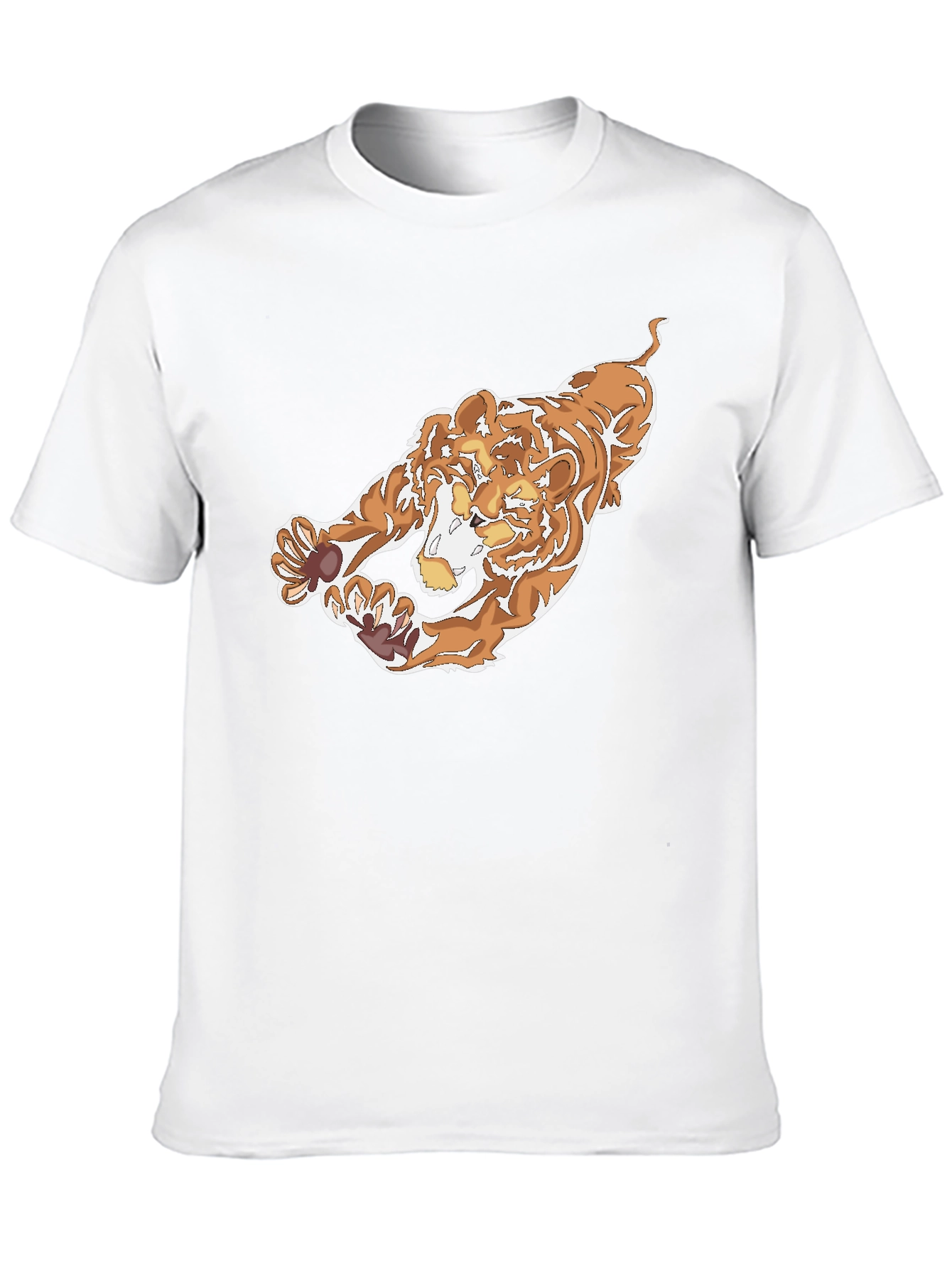 Black T-Shirt with Bold Tiger Graphic