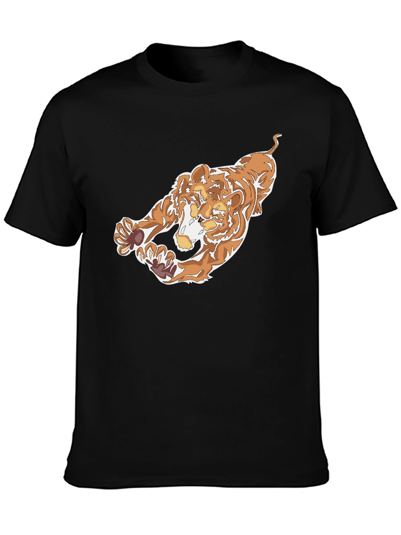 Black T-Shirt with Bold Tiger Graphic