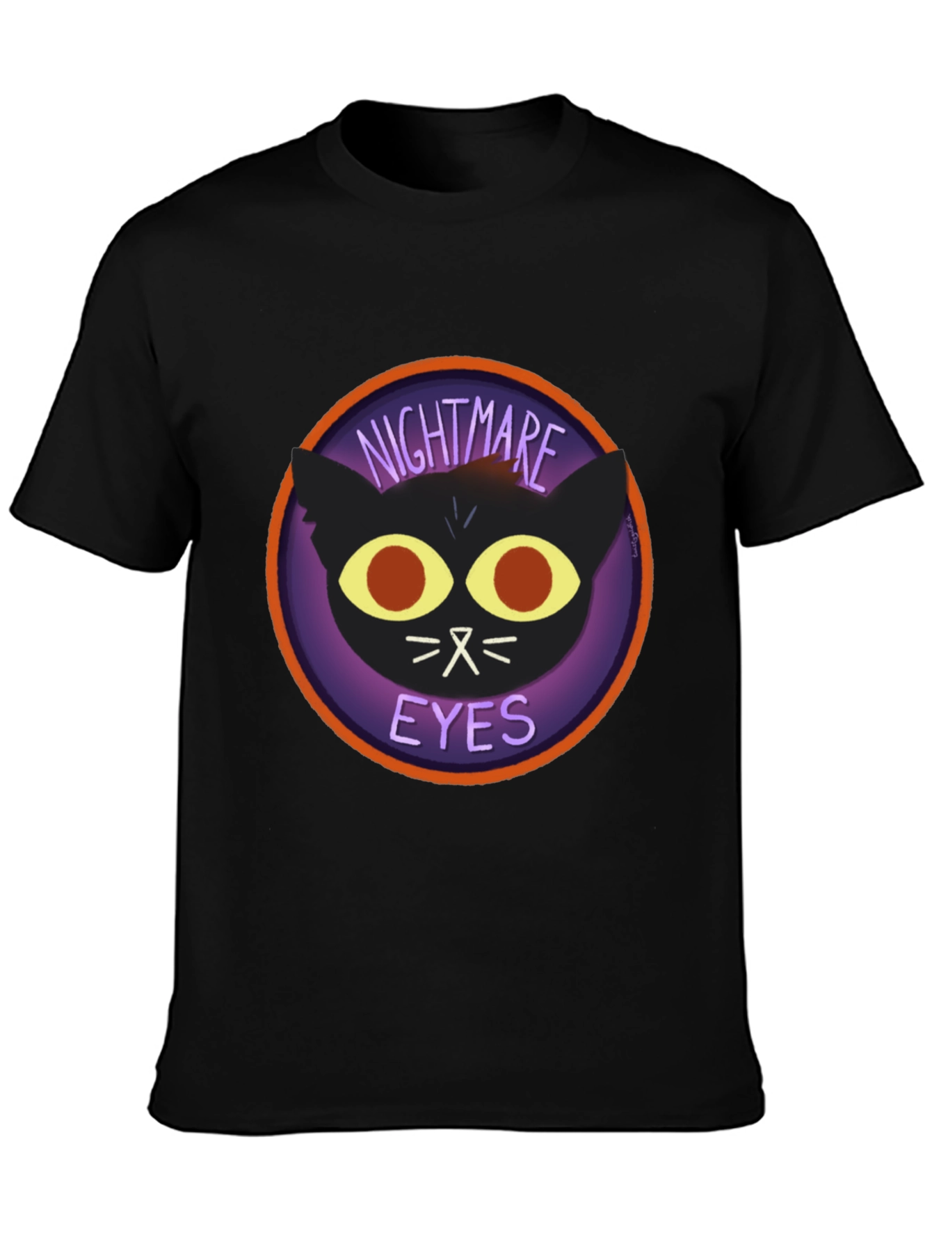 Nightmare Eyes Graphic T-Shirt - Black Cat Tee