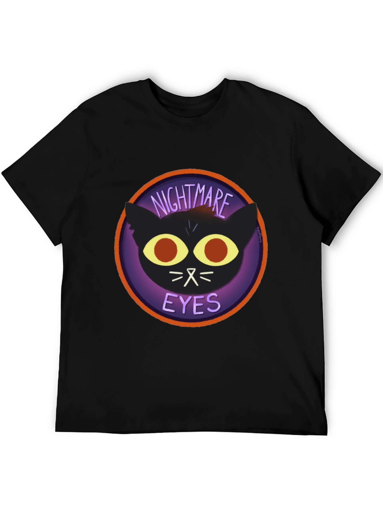 Nightmare Eyes Graphic T-Shirt - Black Cat Tee