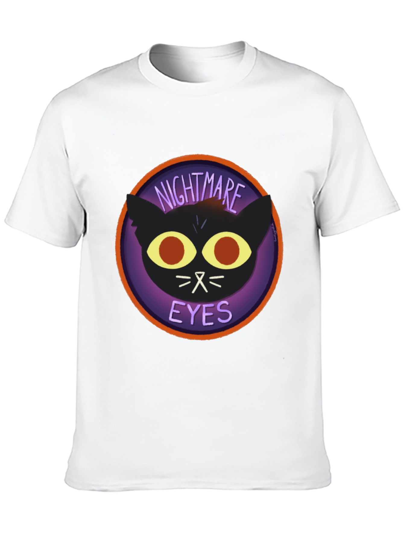 Nightmare Eyes Graphic T-Shirt - Black Cat Tee