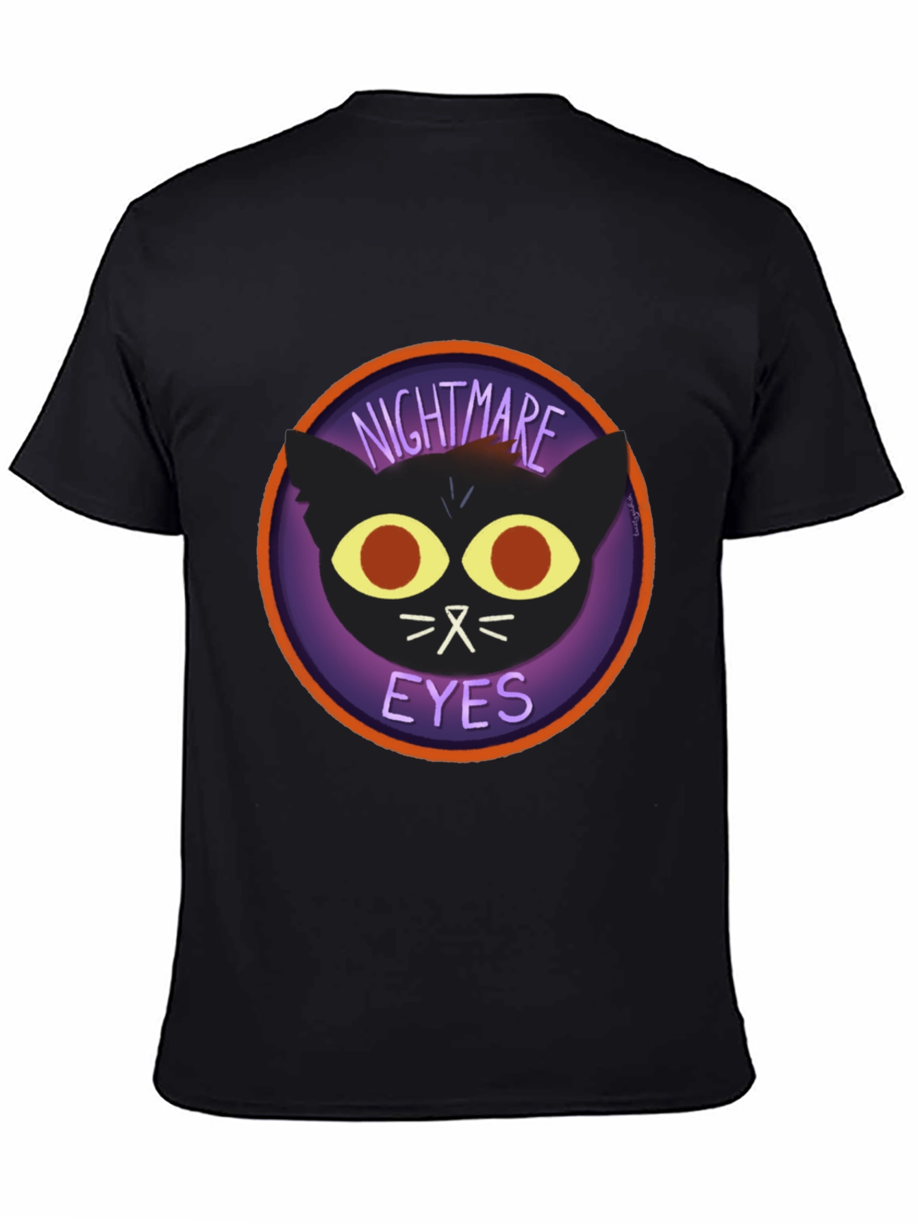 Nightmare Eyes Graphic T-Shirt - Black Cat Tee