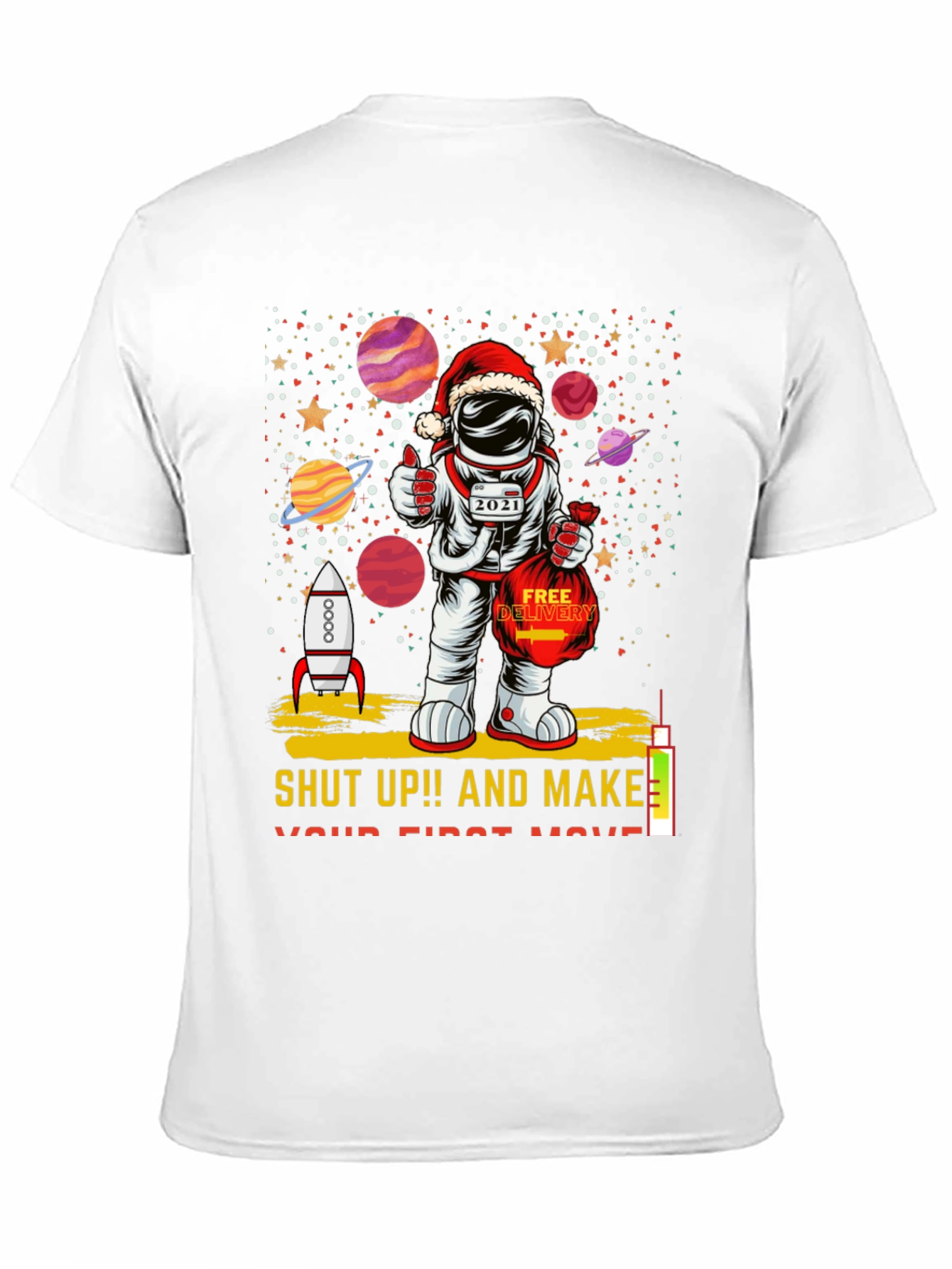 Astronaut Santa T-Shirt: Holiday Space Gift