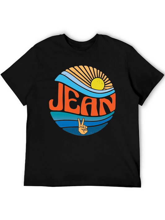 Retro JEAN Peace Sign Graphic T-Shirt