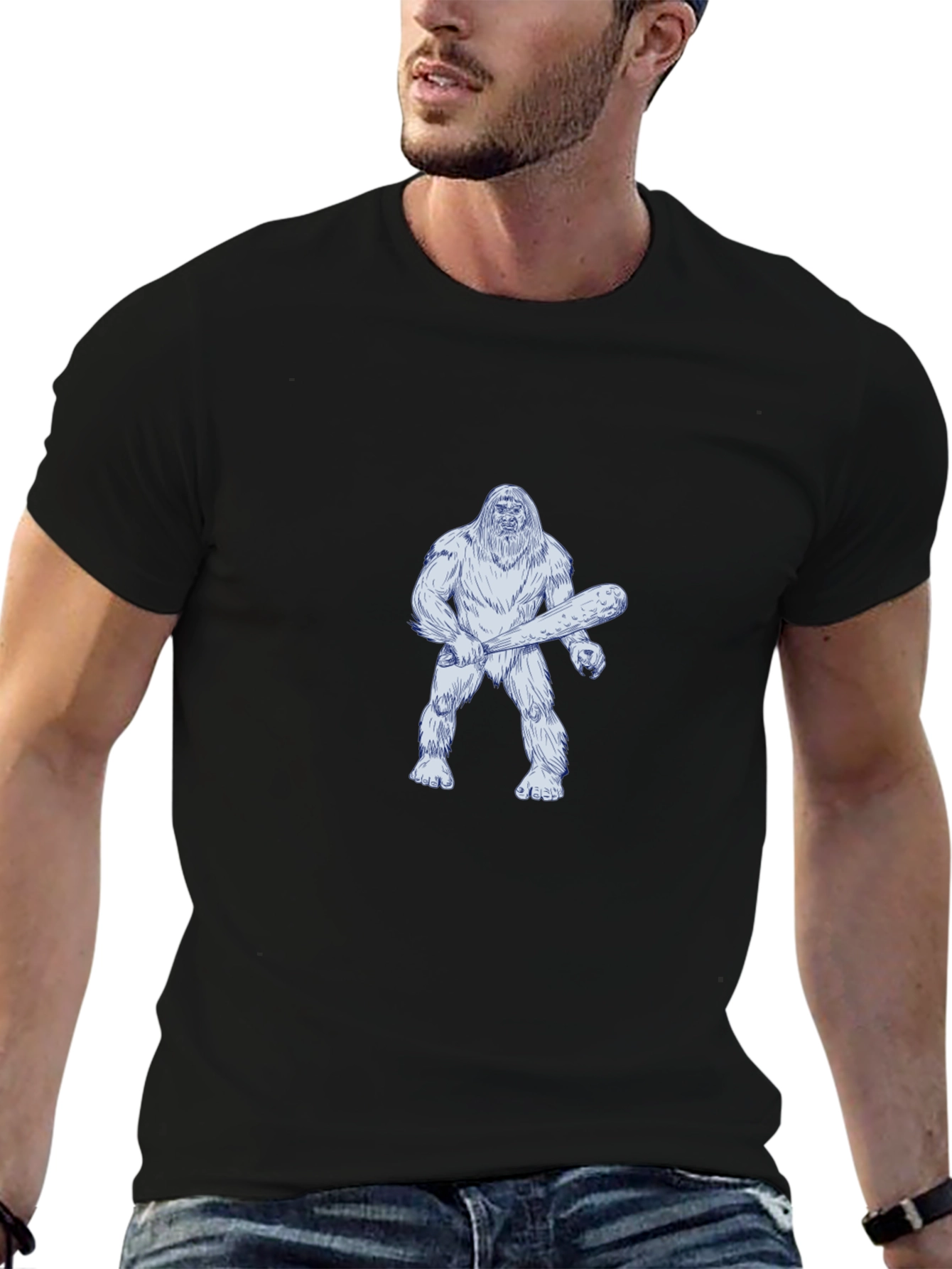 Bigfoot Club Black T-Shirt - Cryptid Humor Tee