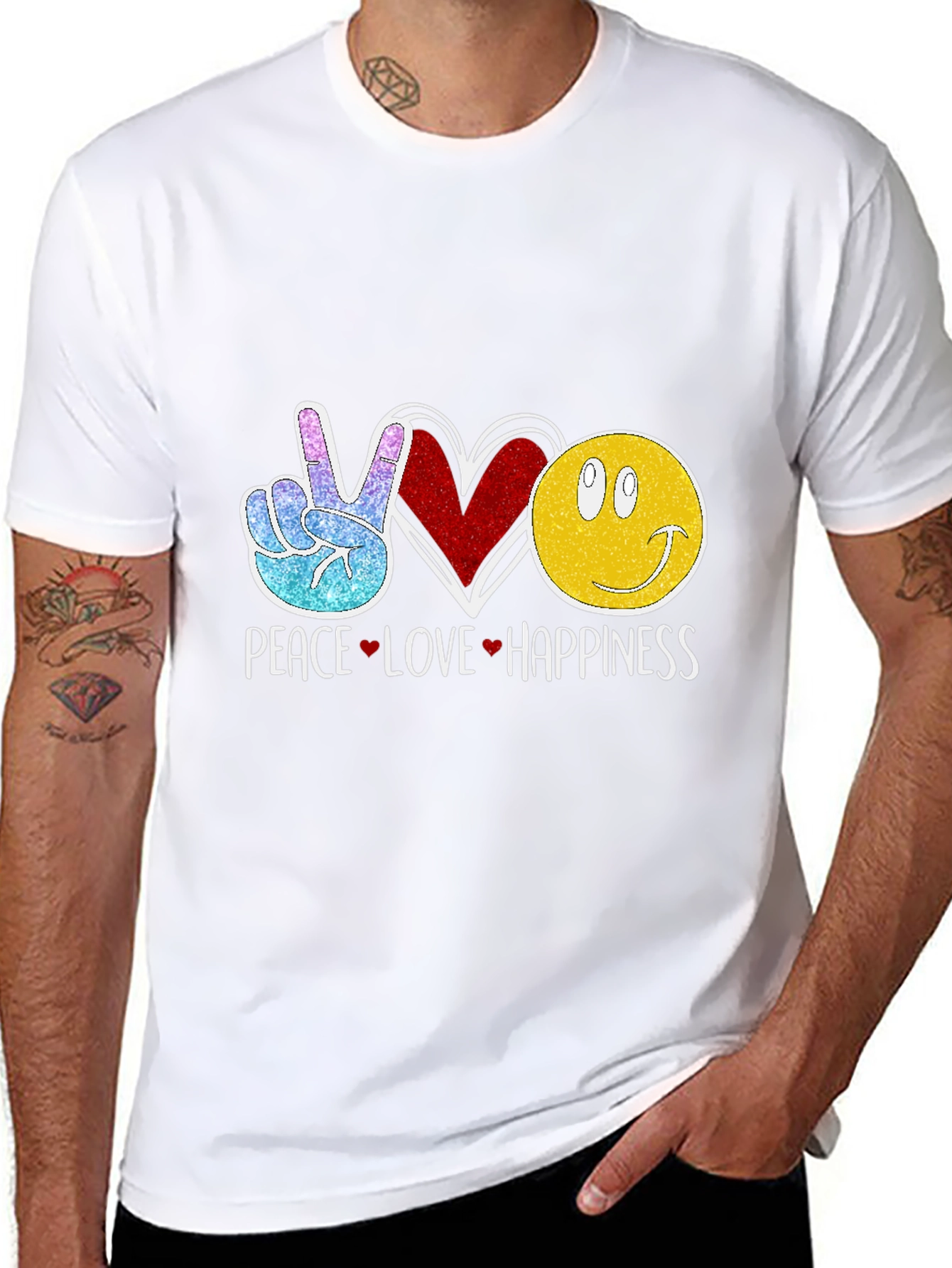 Peace Love Happiness Graphic Tee