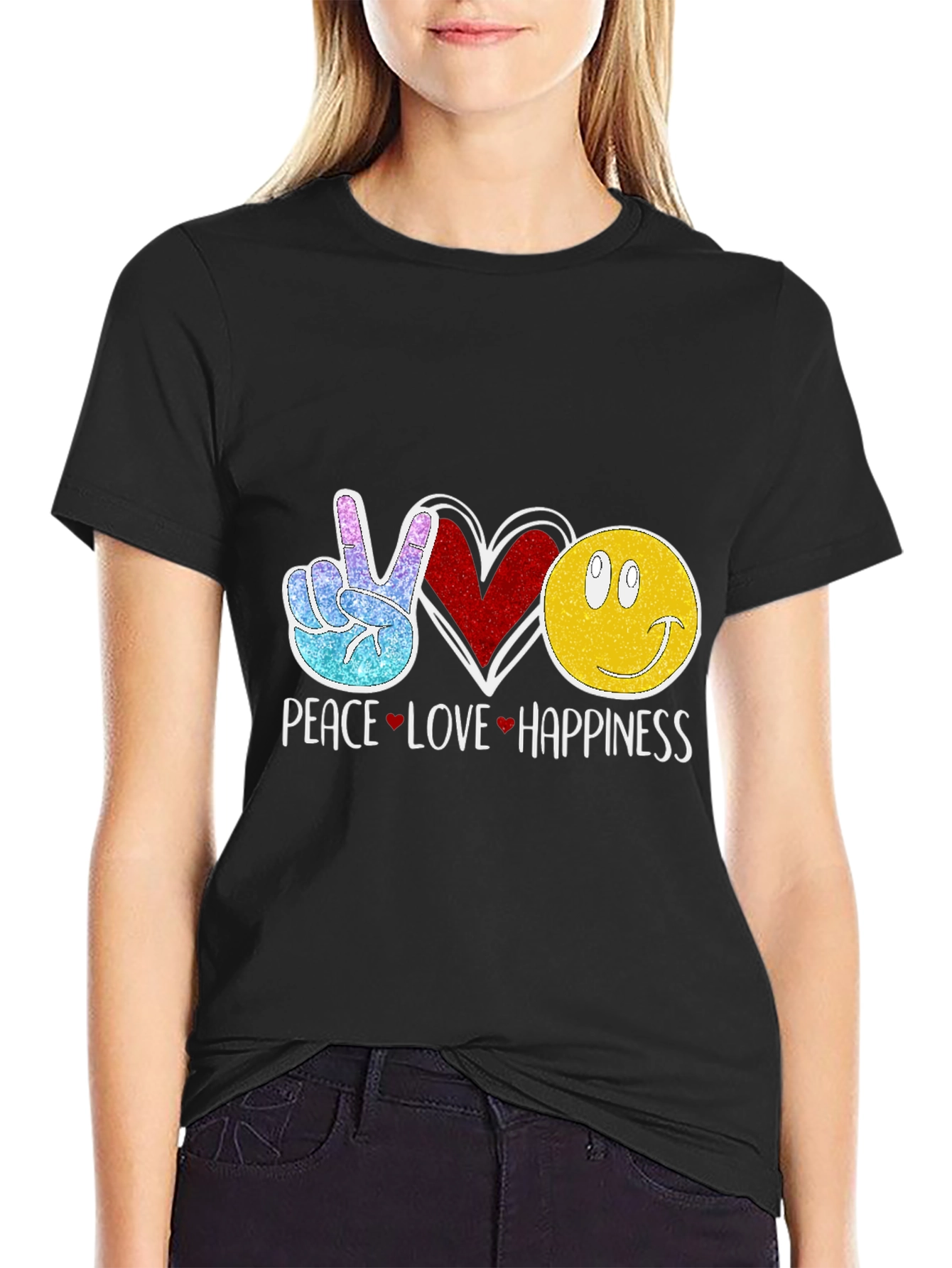 Peace Love Happiness Graphic Tee