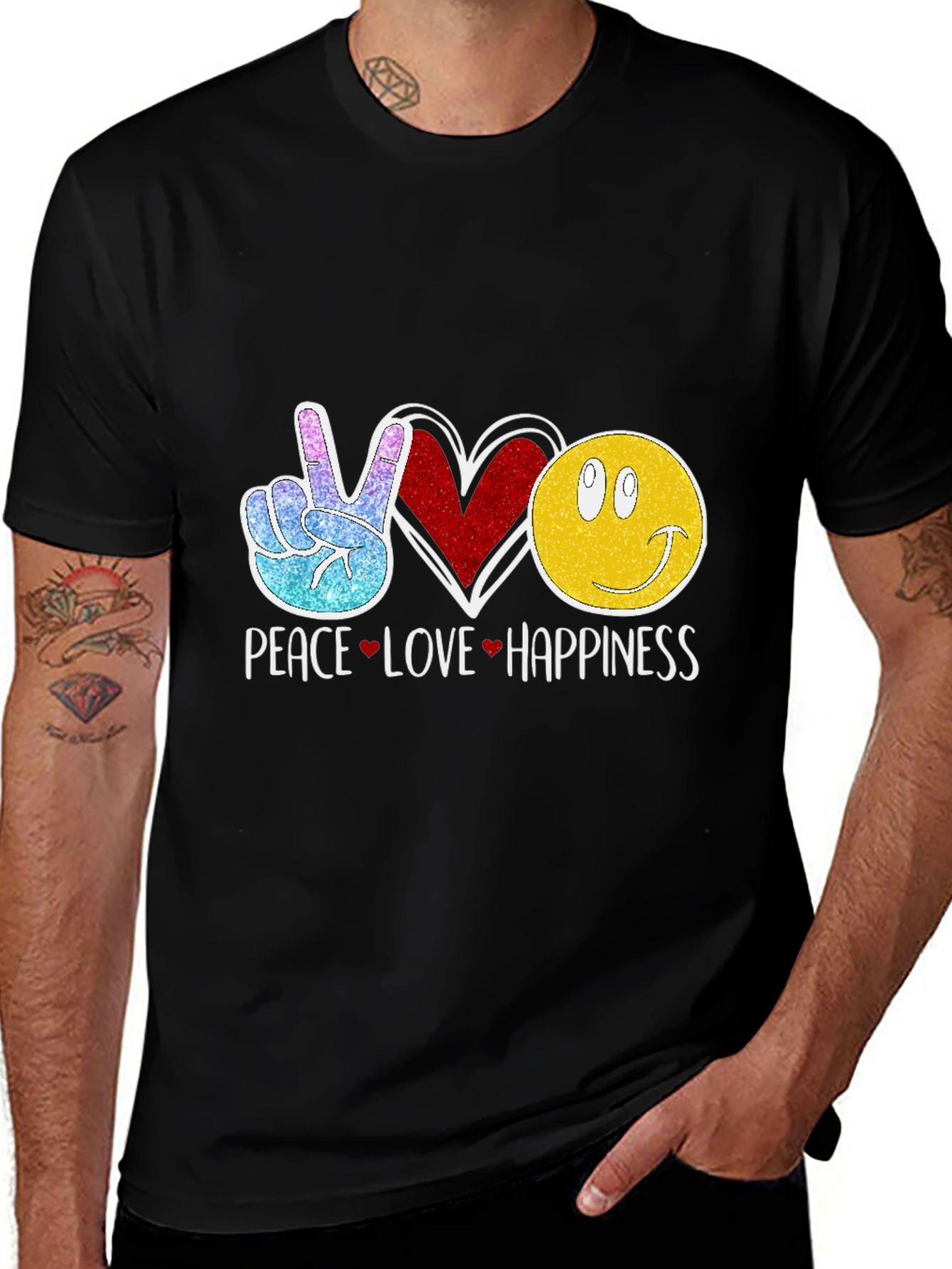 Peace Love Happiness Graphic Tee