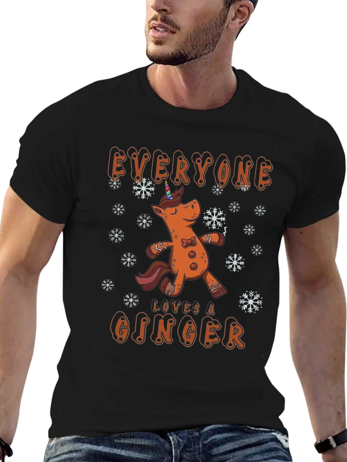 Gingerbread Unicorn Christmas T-Shirt