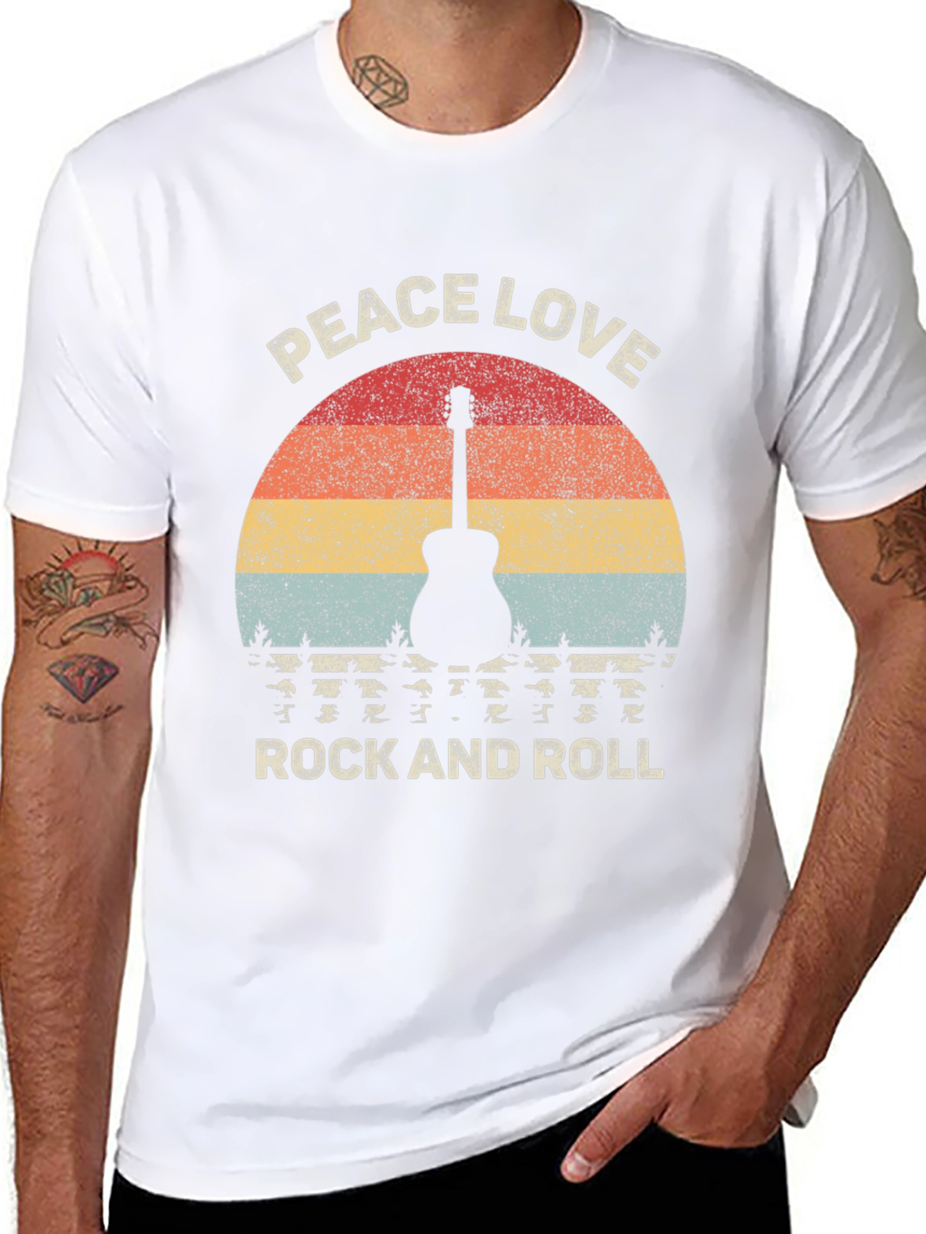 Peace Love Rock and Roll Graphic T-Shirt