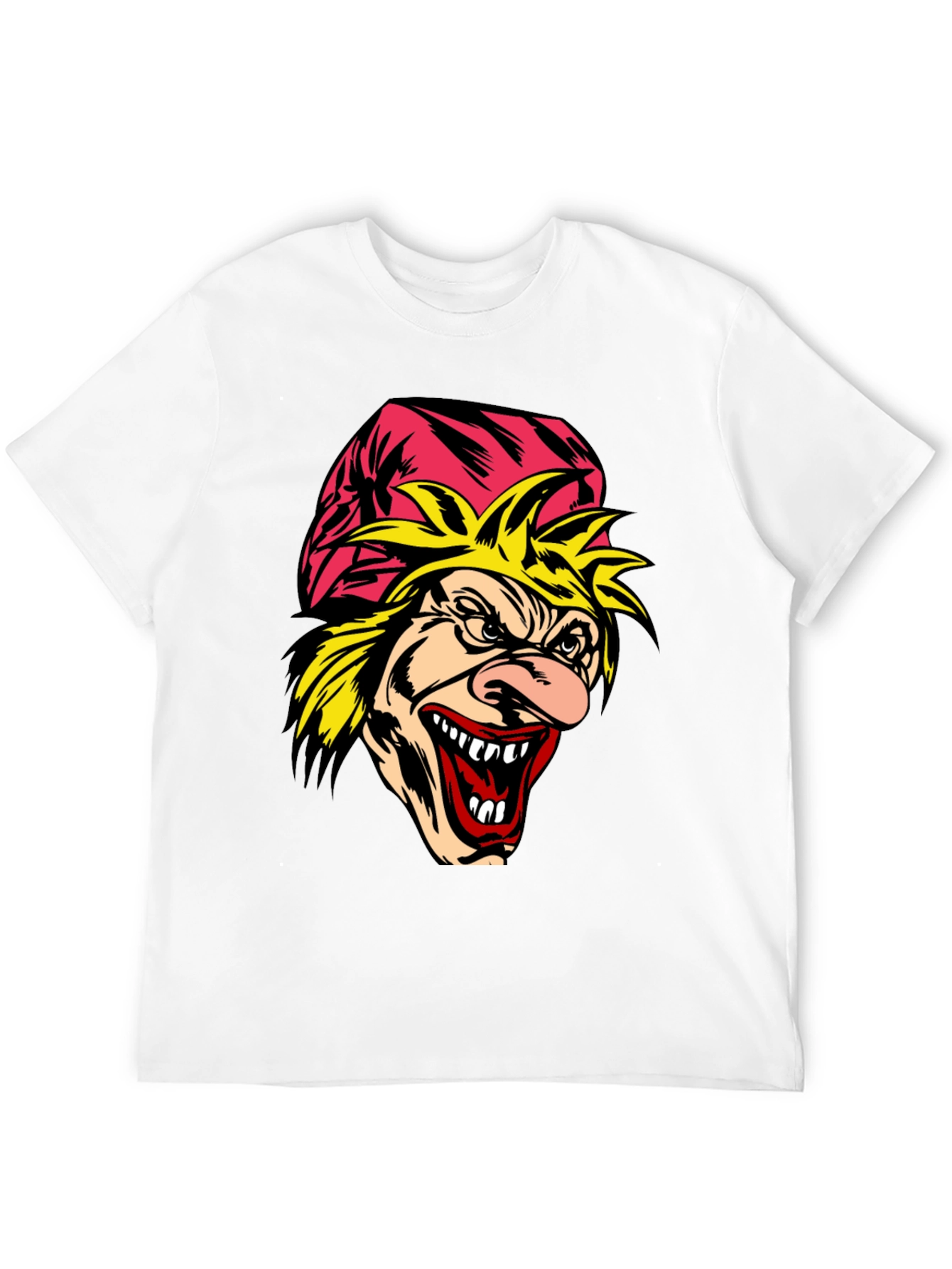 Scary Cartoon Graphic Tee - Mens Black T-Shirt