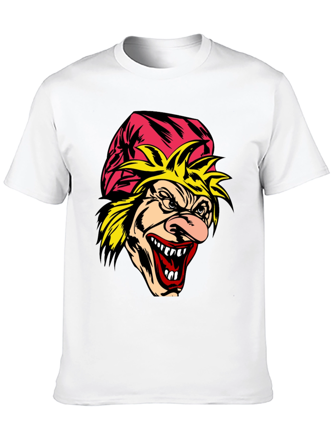Scary Cartoon Graphic Tee - Mens Black T-Shirt