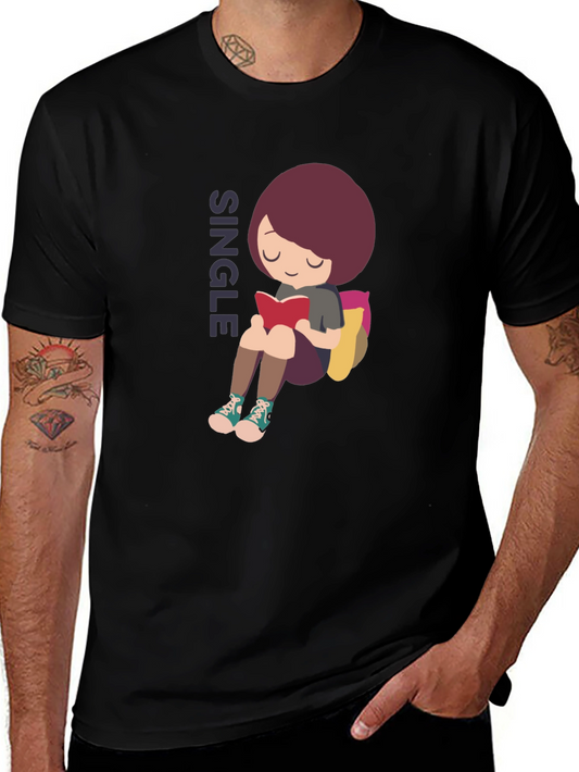 Single Girl Reading Graphic T-Shirt