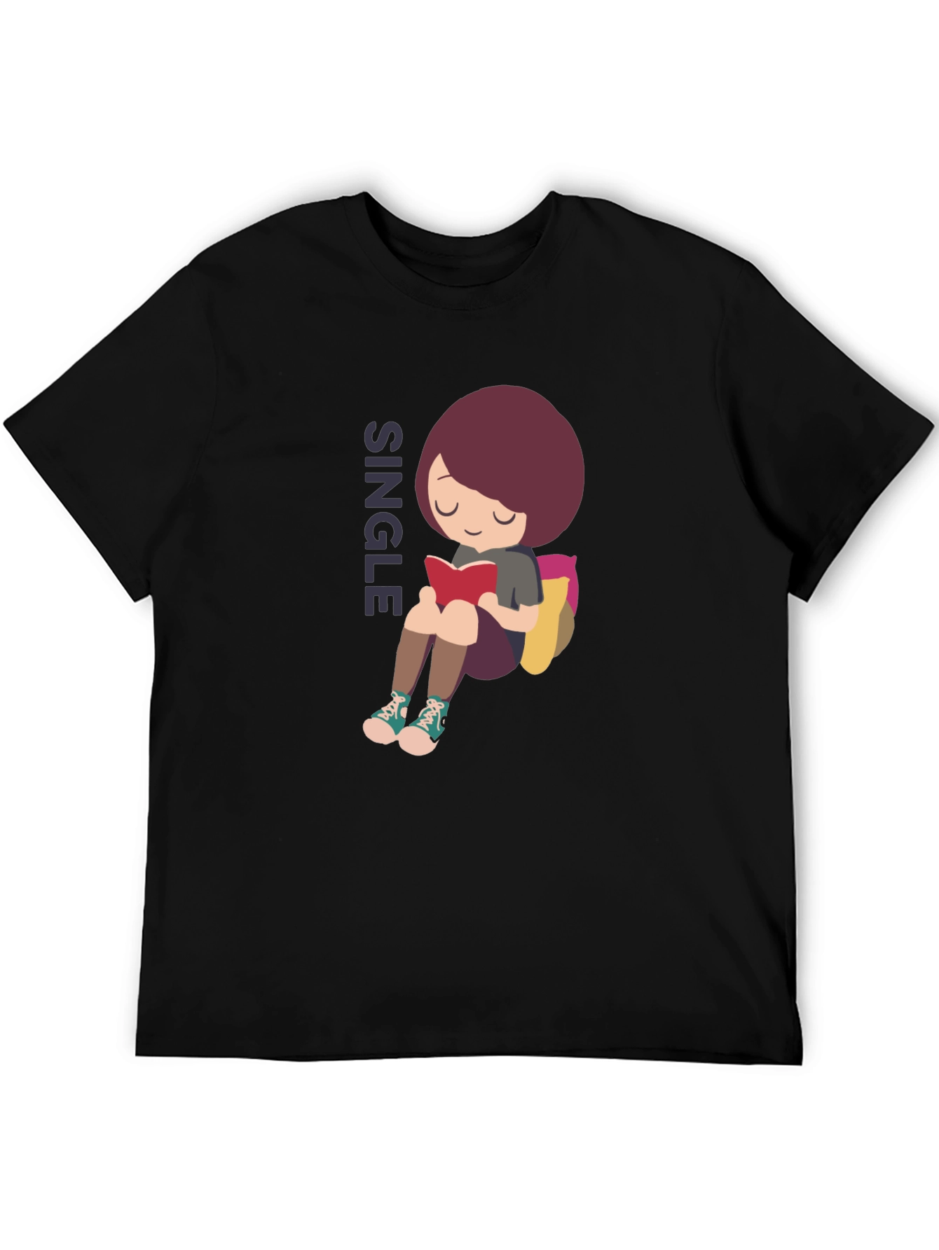 Single Girl Reading Graphic T-Shirt