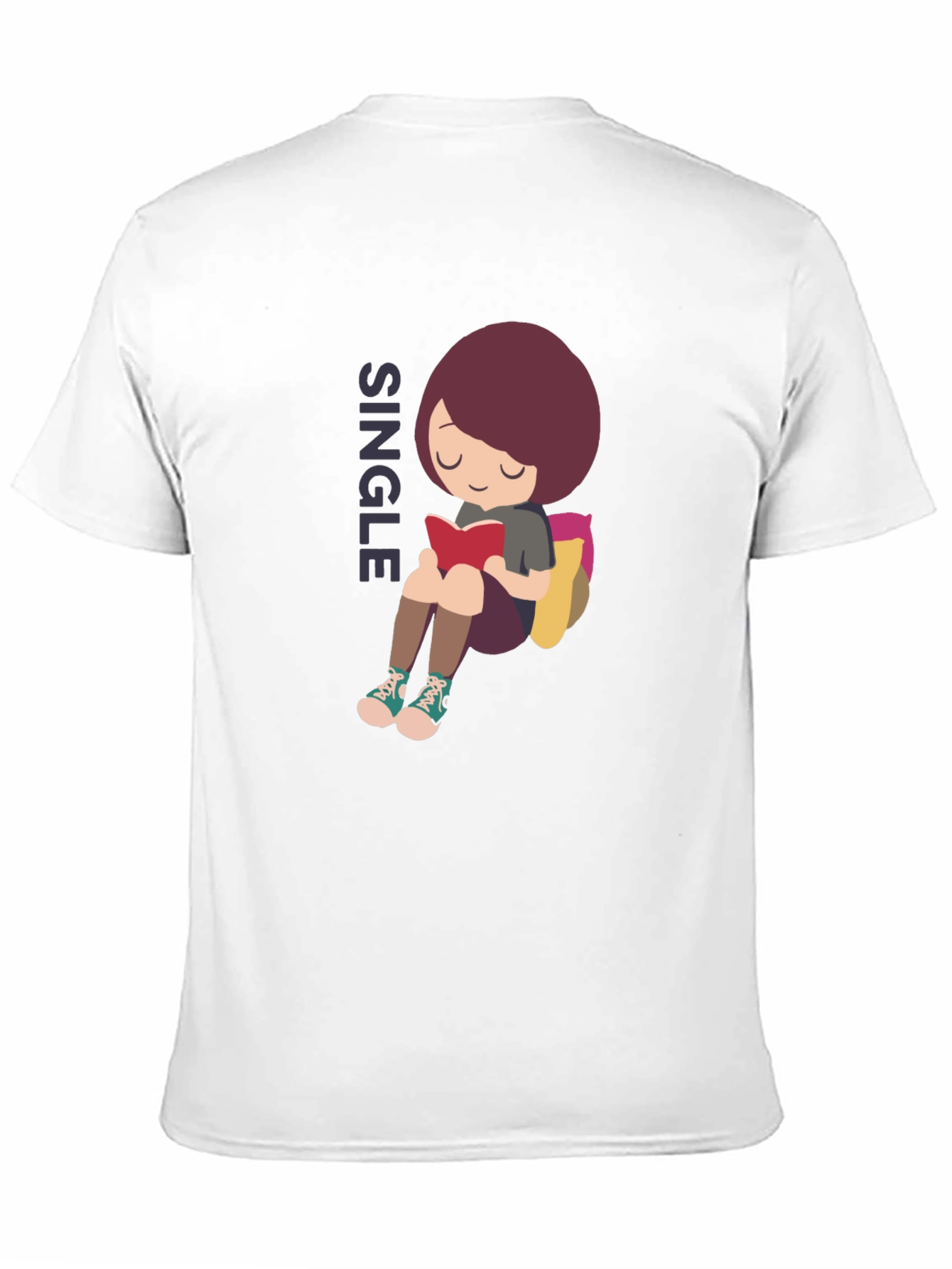 Single Girl Reading Graphic T-Shirt
