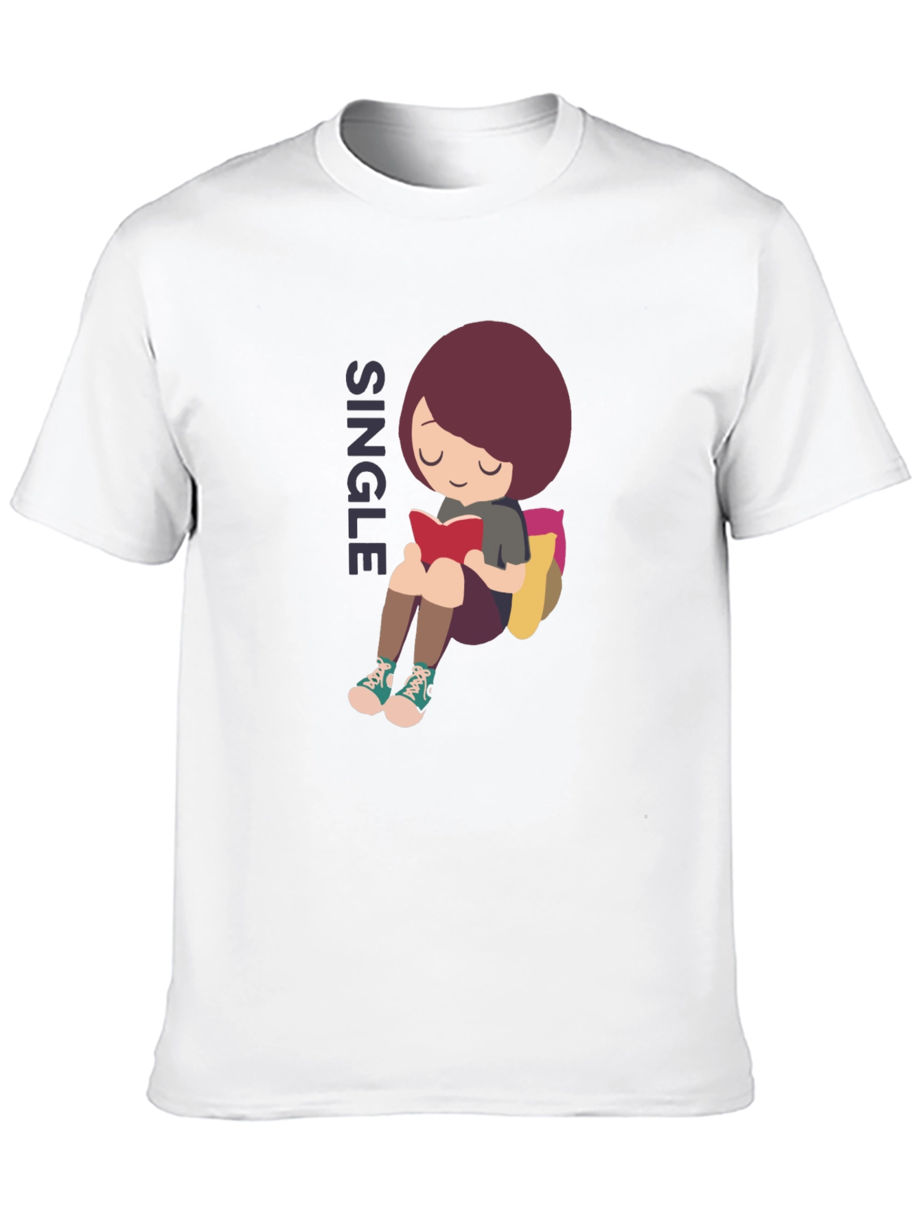 Single Girl Reading Graphic T-Shirt