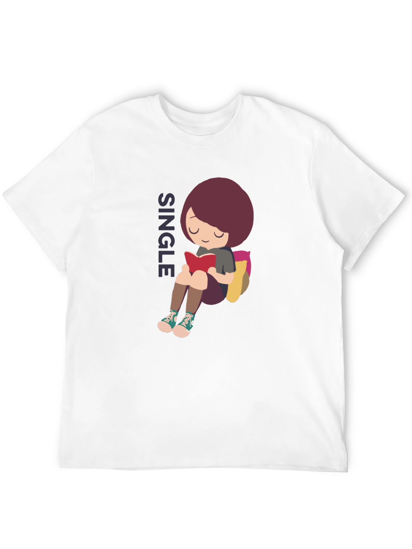Single Girl Reading Graphic T-Shirt