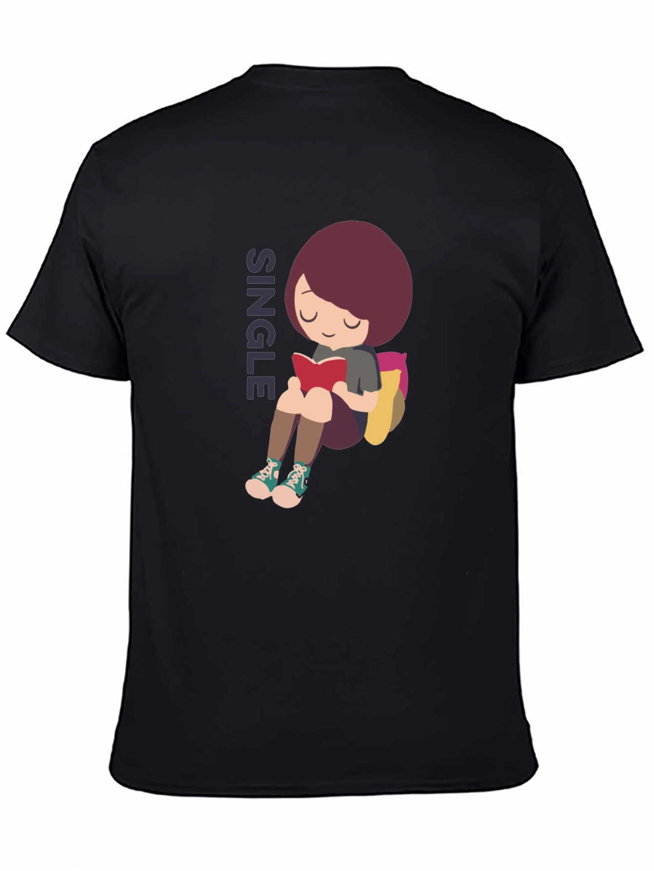 Single Girl Reading Graphic T-Shirt