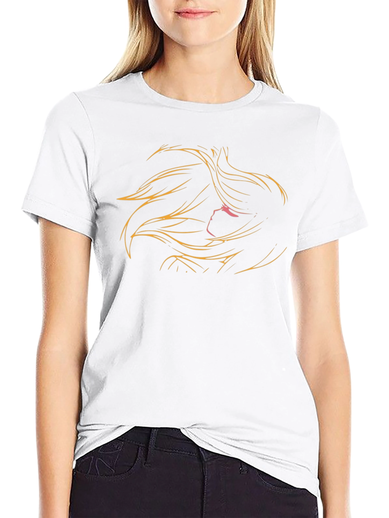 Anime Girl Graphic Tee - Stylish Black Cotton T-Shirt