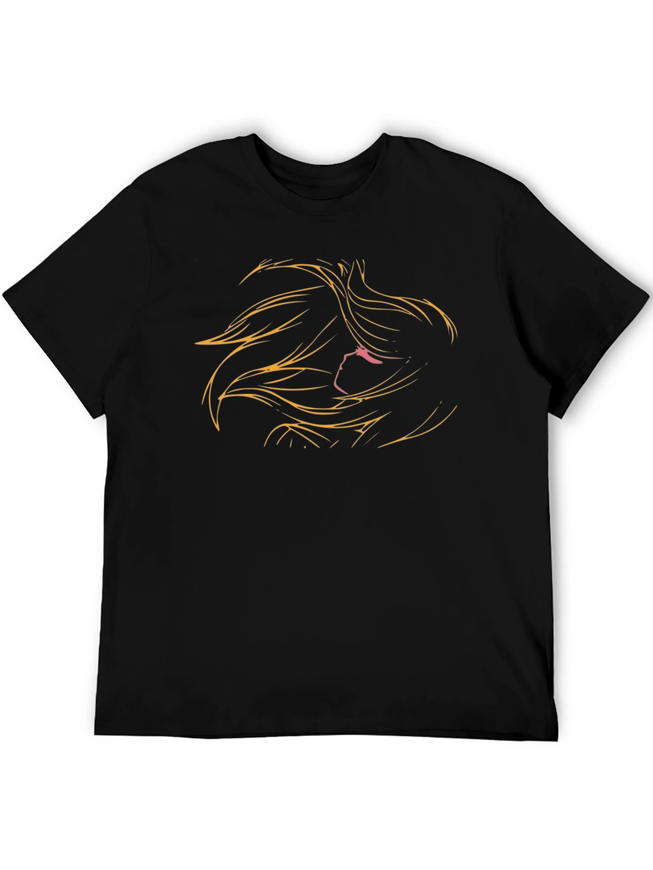 Anime Girl Graphic Tee - Stylish Black Cotton T-Shirt