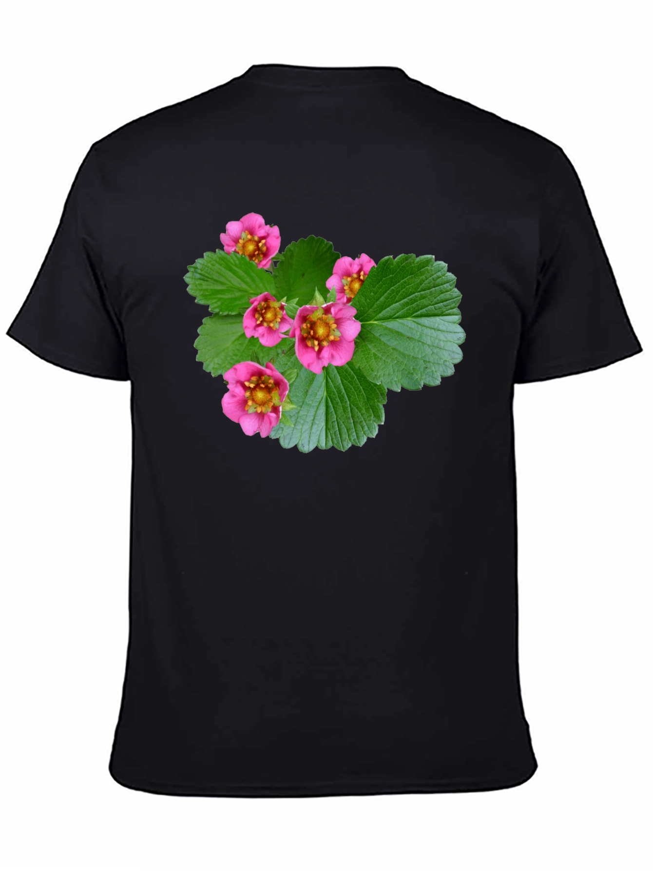 Floral Print Black T-Shirt - Nature Inspired Design