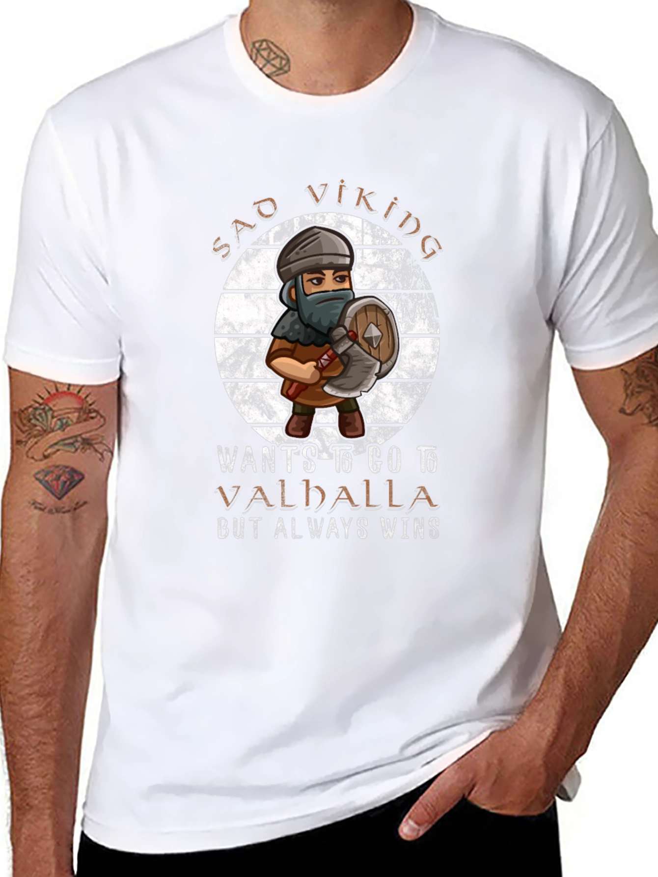 Sad Viking T-Shirt - Wants to Go to Valhalla
