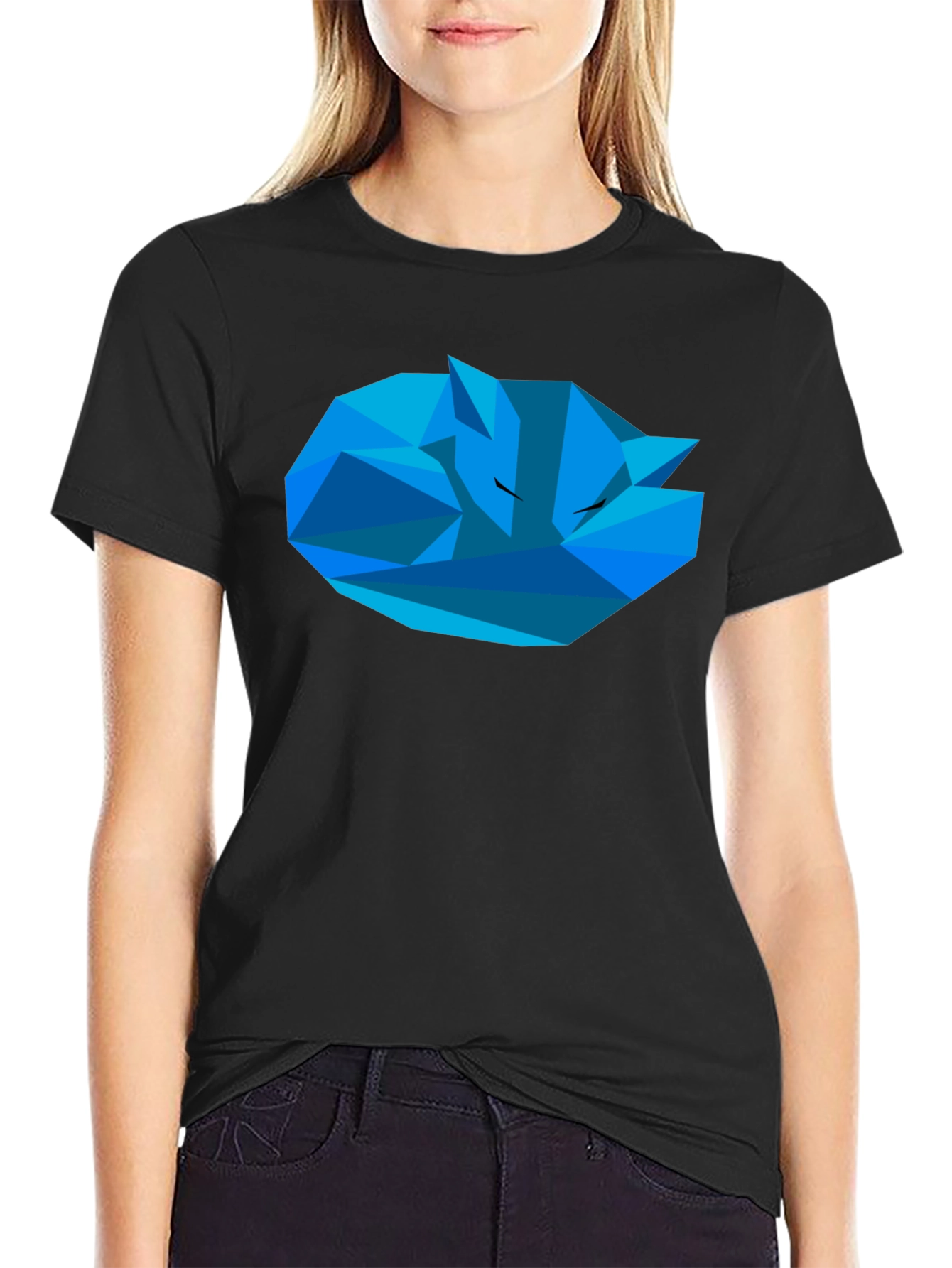 Geometric Fox T-Shirt - Stylish Mens Black Tee