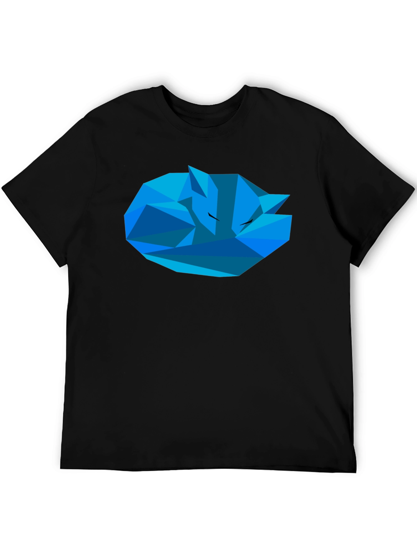 Geometric Fox T-Shirt - Stylish Mens Black Tee