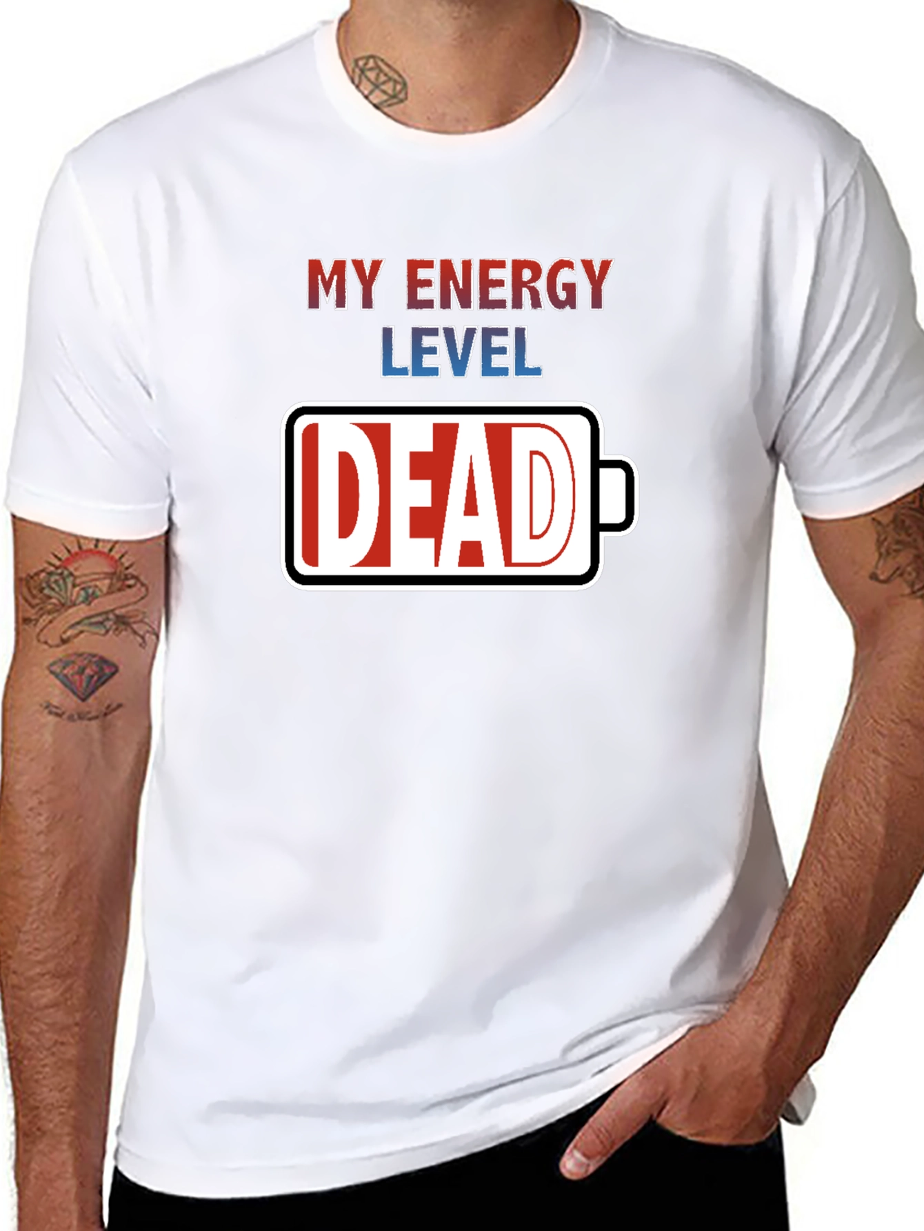 My Energy Level Dead Battery Graphic T-Shirt
