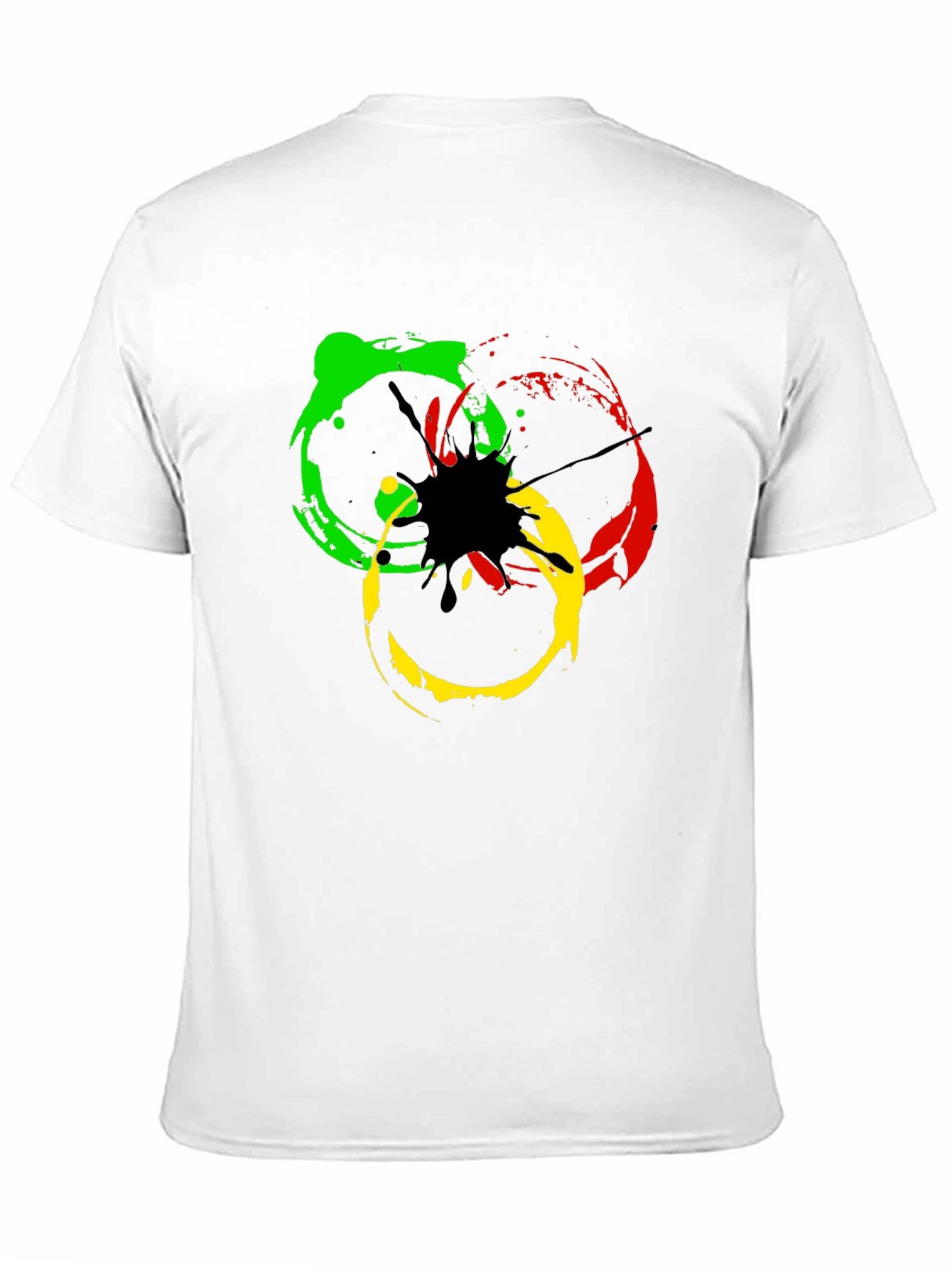 Rasta Splash Graphic Tee - Black Cotton T-Shirt