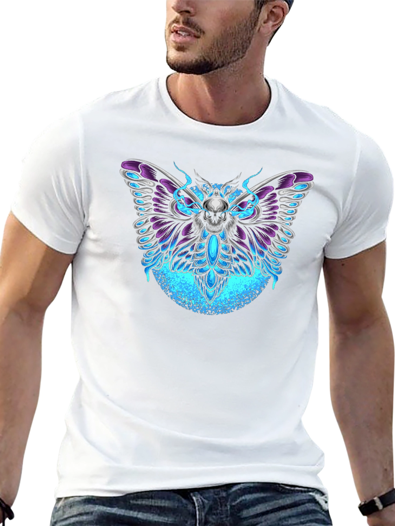 Skull Moth Graphic T-Shirt - Dark Aesthetic Tee