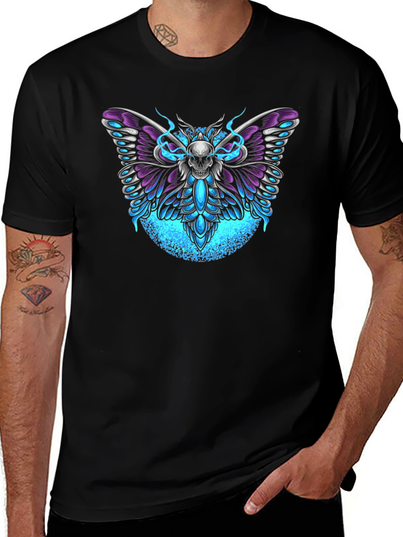 Skull Moth Graphic T-Shirt - Dark Aesthetic Tee