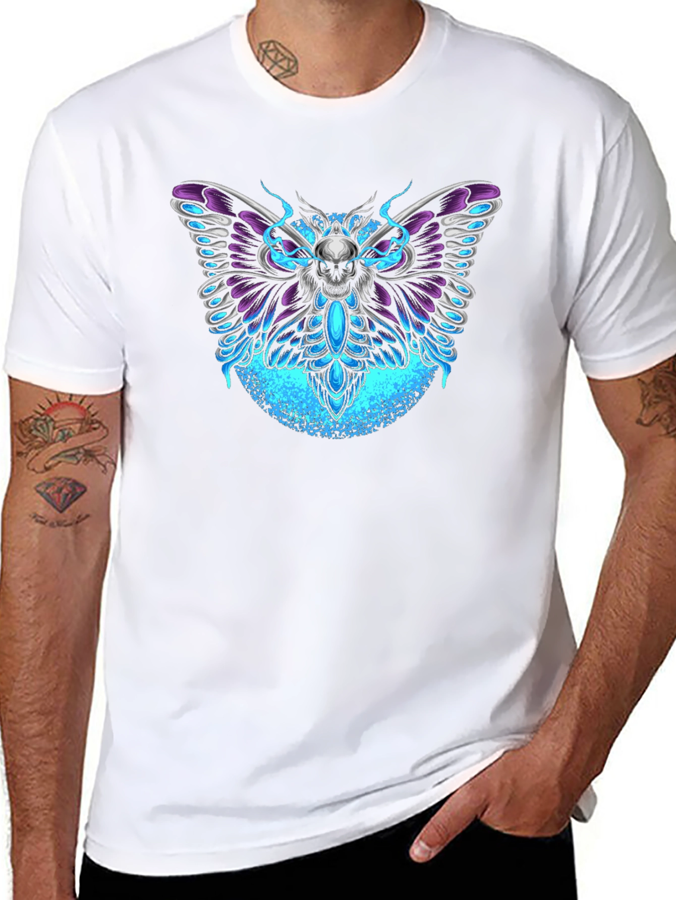 Skull Moth Graphic T-Shirt - Dark Aesthetic Tee