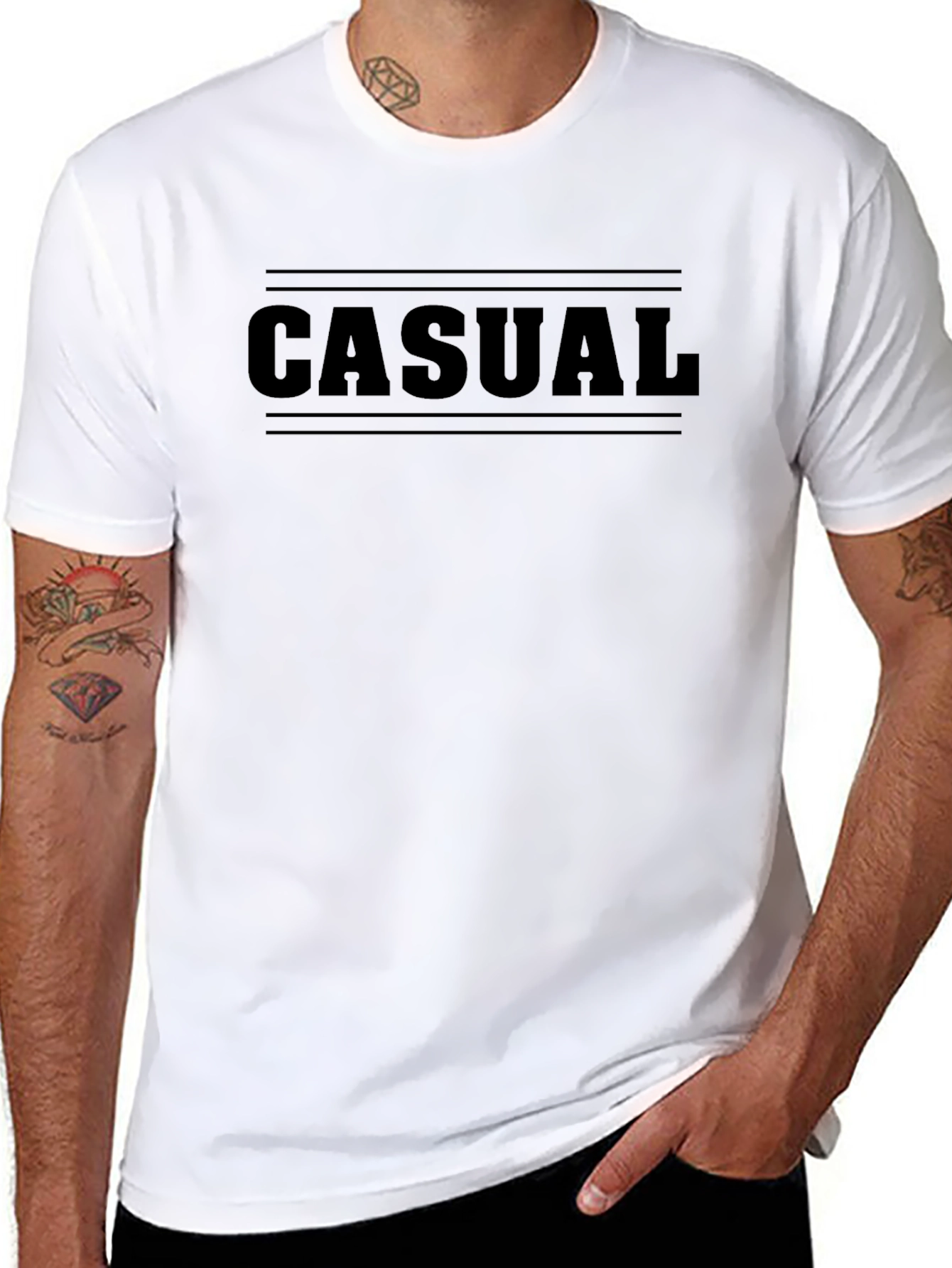 Casual Graphic Print Mens T-Shirt - Black