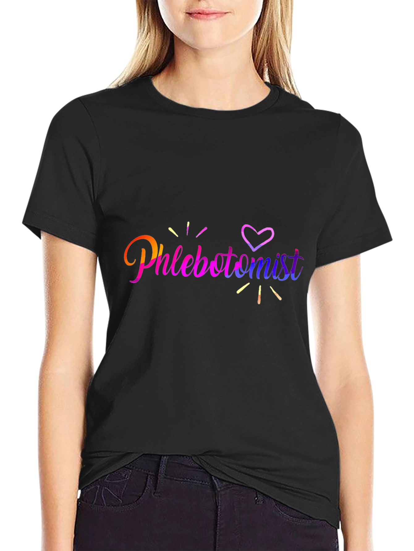 Phlebotomist Heart T-Shirt - Black