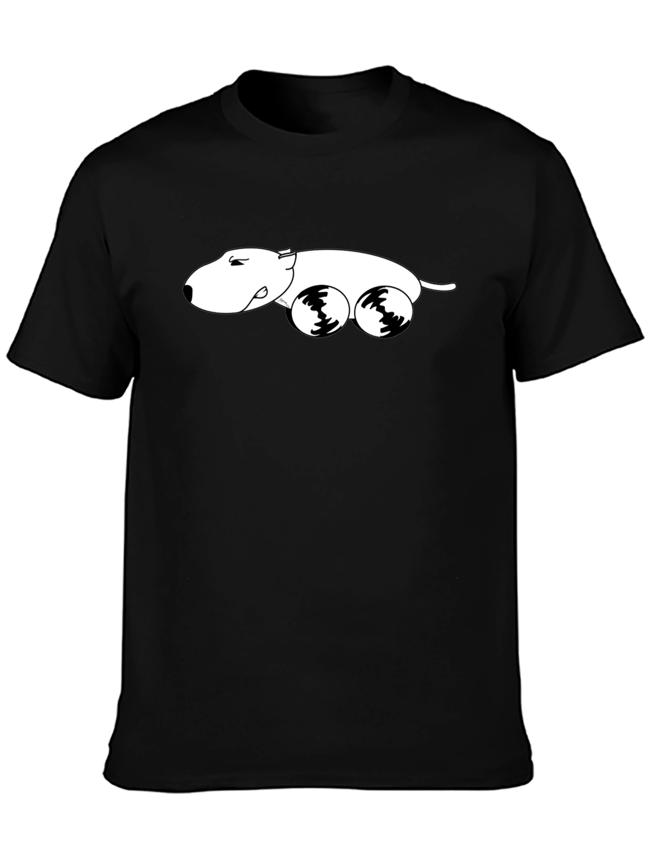 Cool Cartoon Dog Rolling T-Shirt