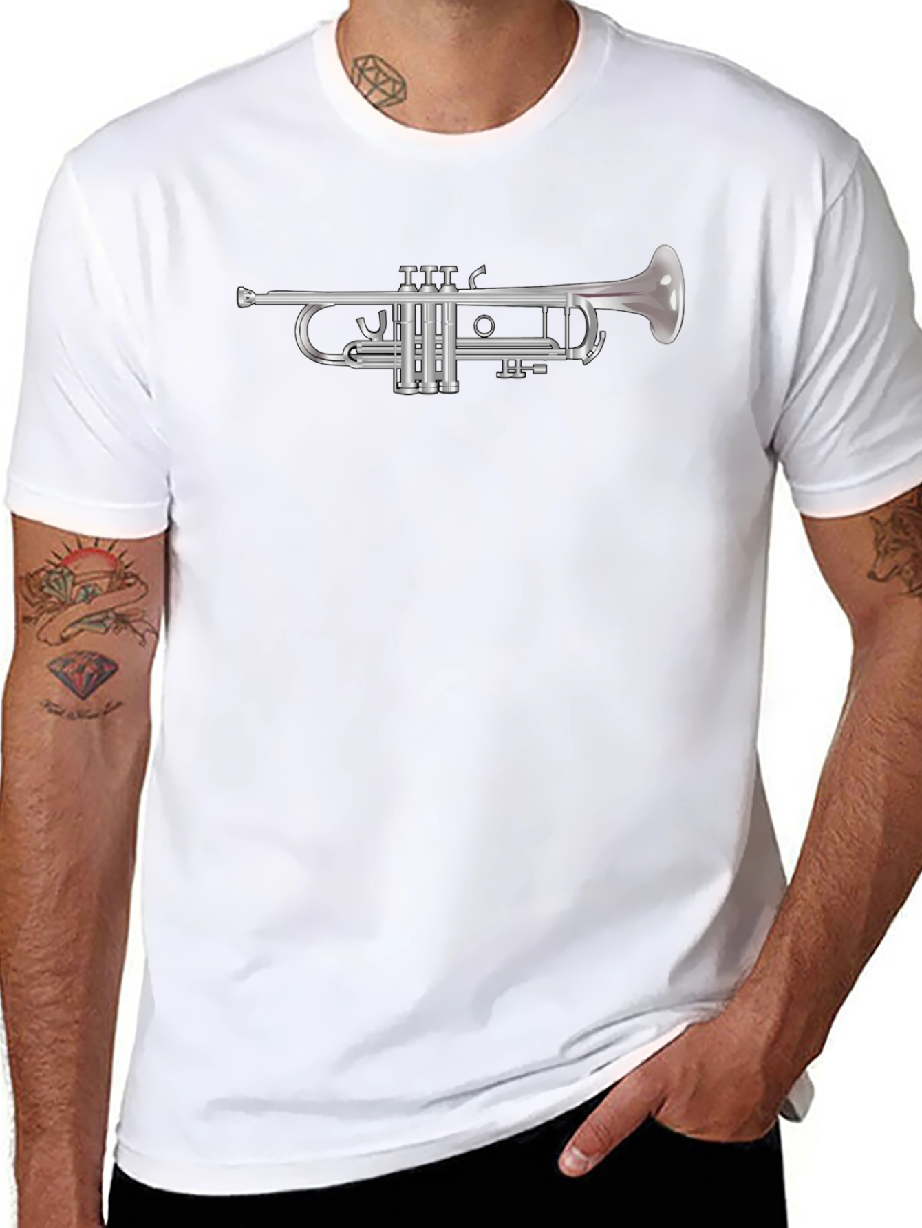Trumpet Graphic T-Shirt - Music Lover Tee
