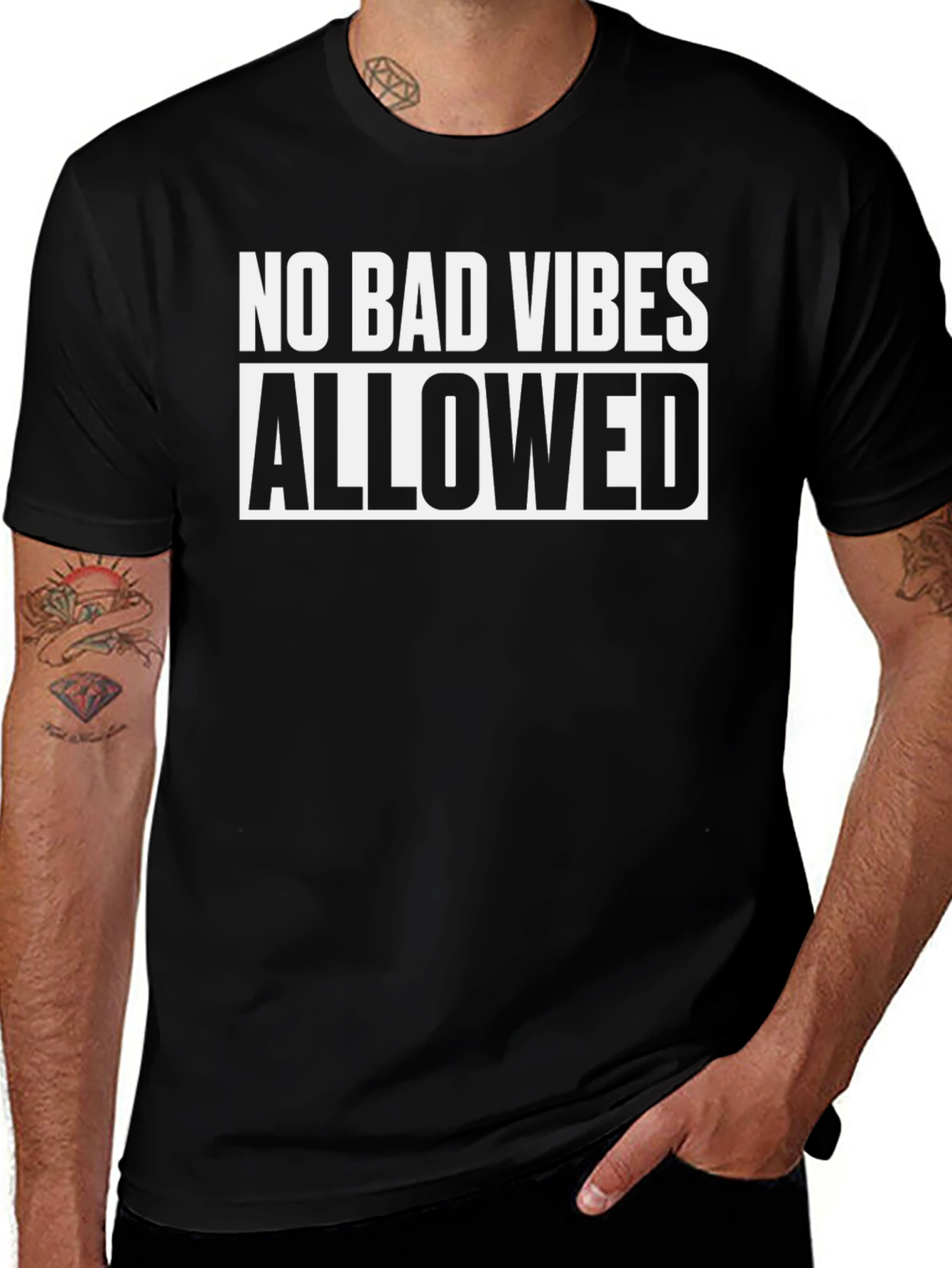 No Bad Vibes Allowed Graphic Tee - Black